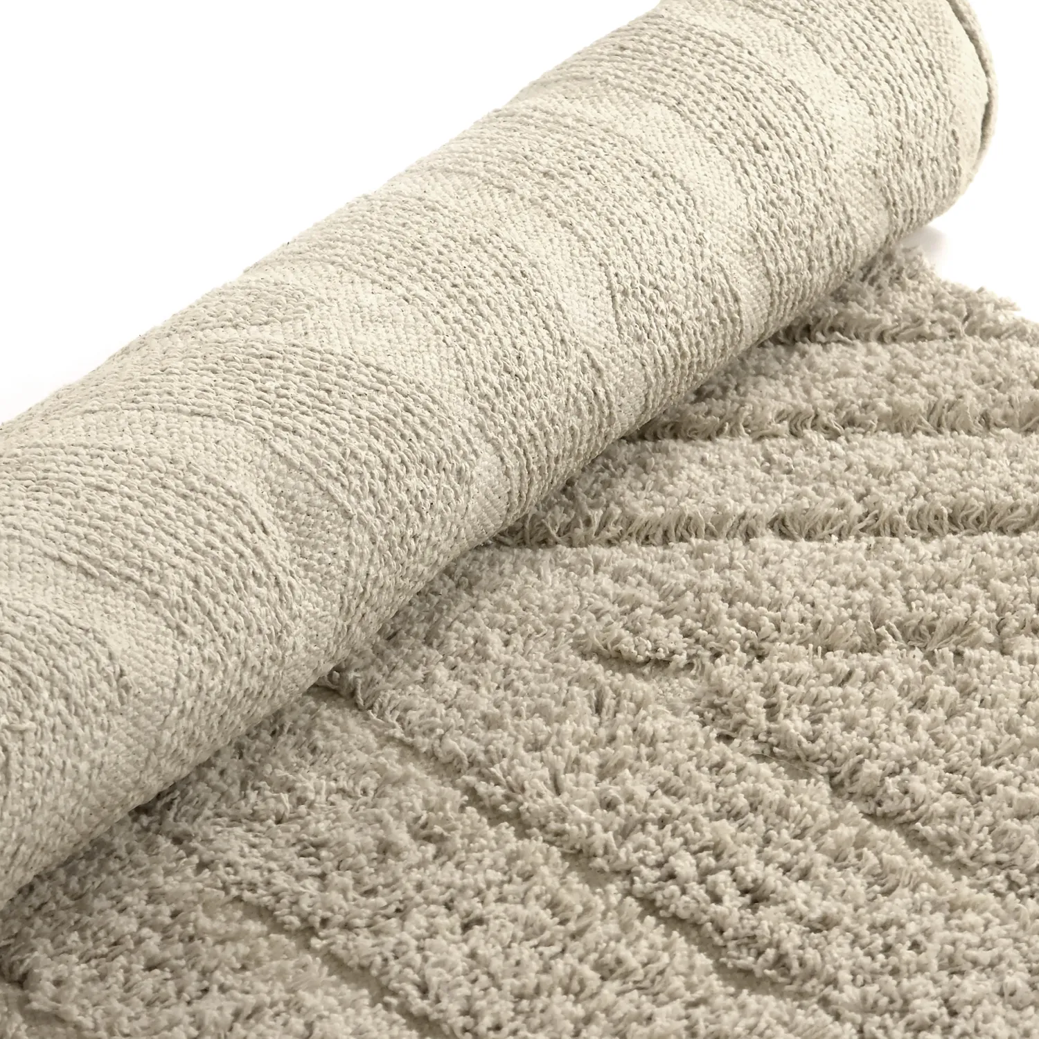 Runde Teppiche - Amberley Natural Cotton Shaggy (beige)