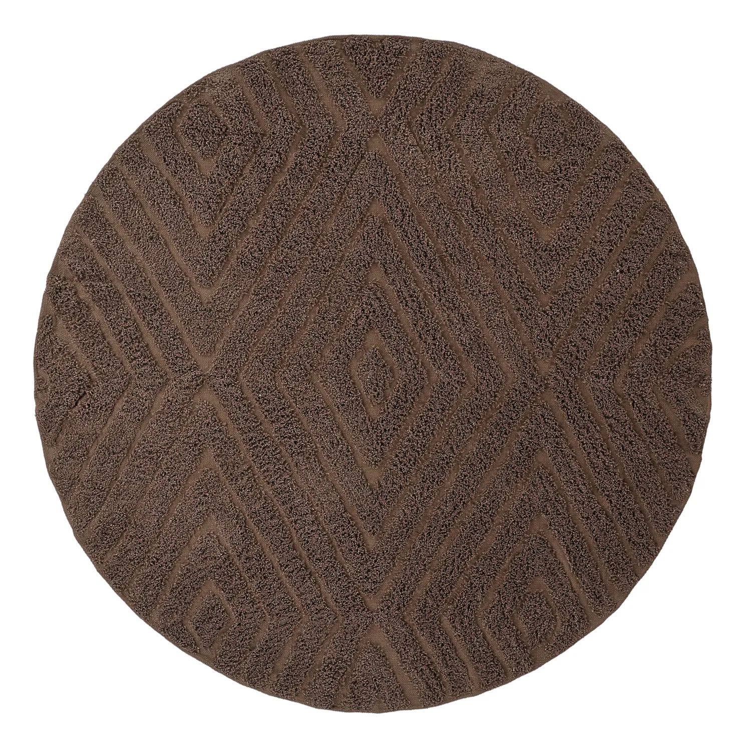 Runde Teppiche - Amberley Natural Cotton Shaggy (braun)