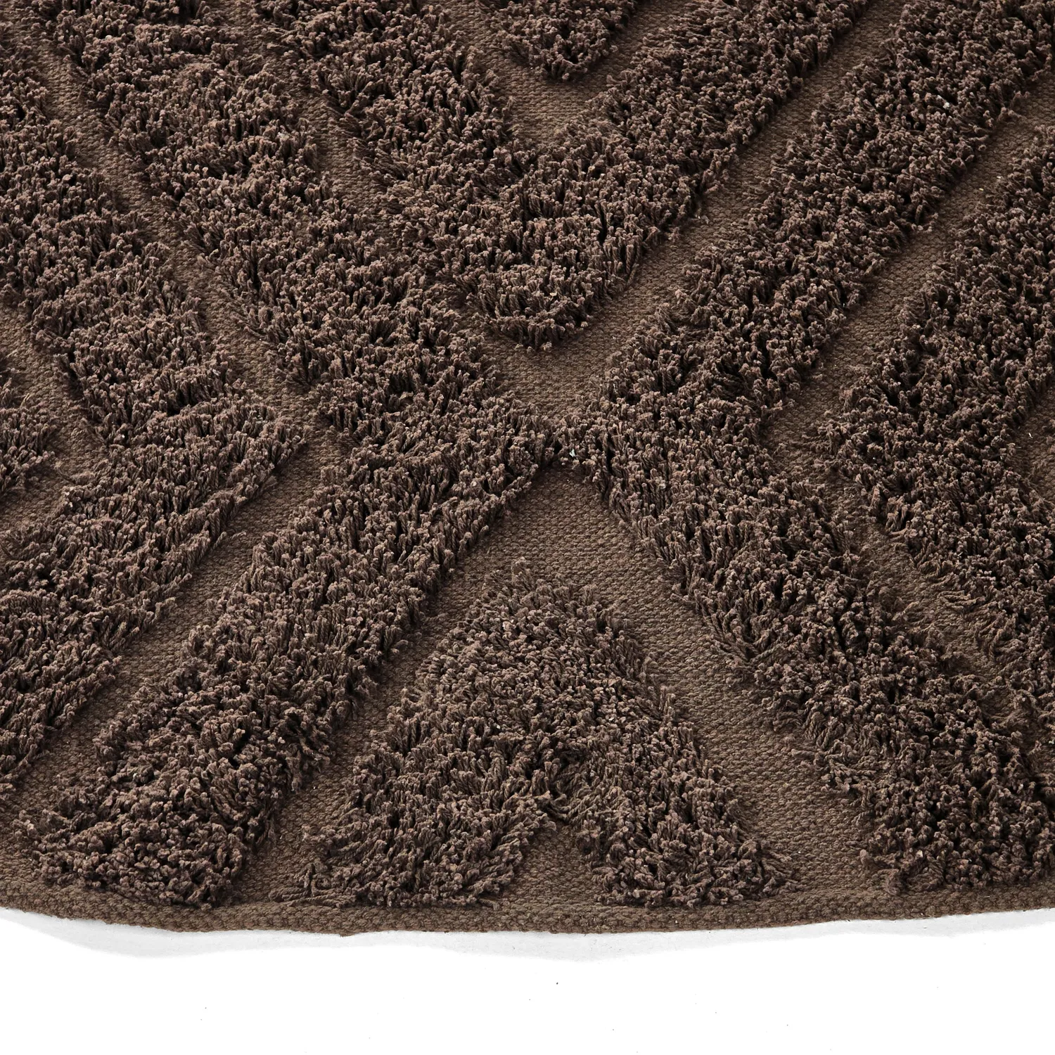 Runde Teppiche - Amberley Natural Cotton Shaggy (braun)