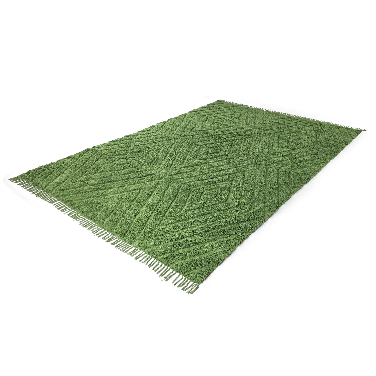 Hochflorteppiche - Amberley Natural Cotton Shaggy (grün)