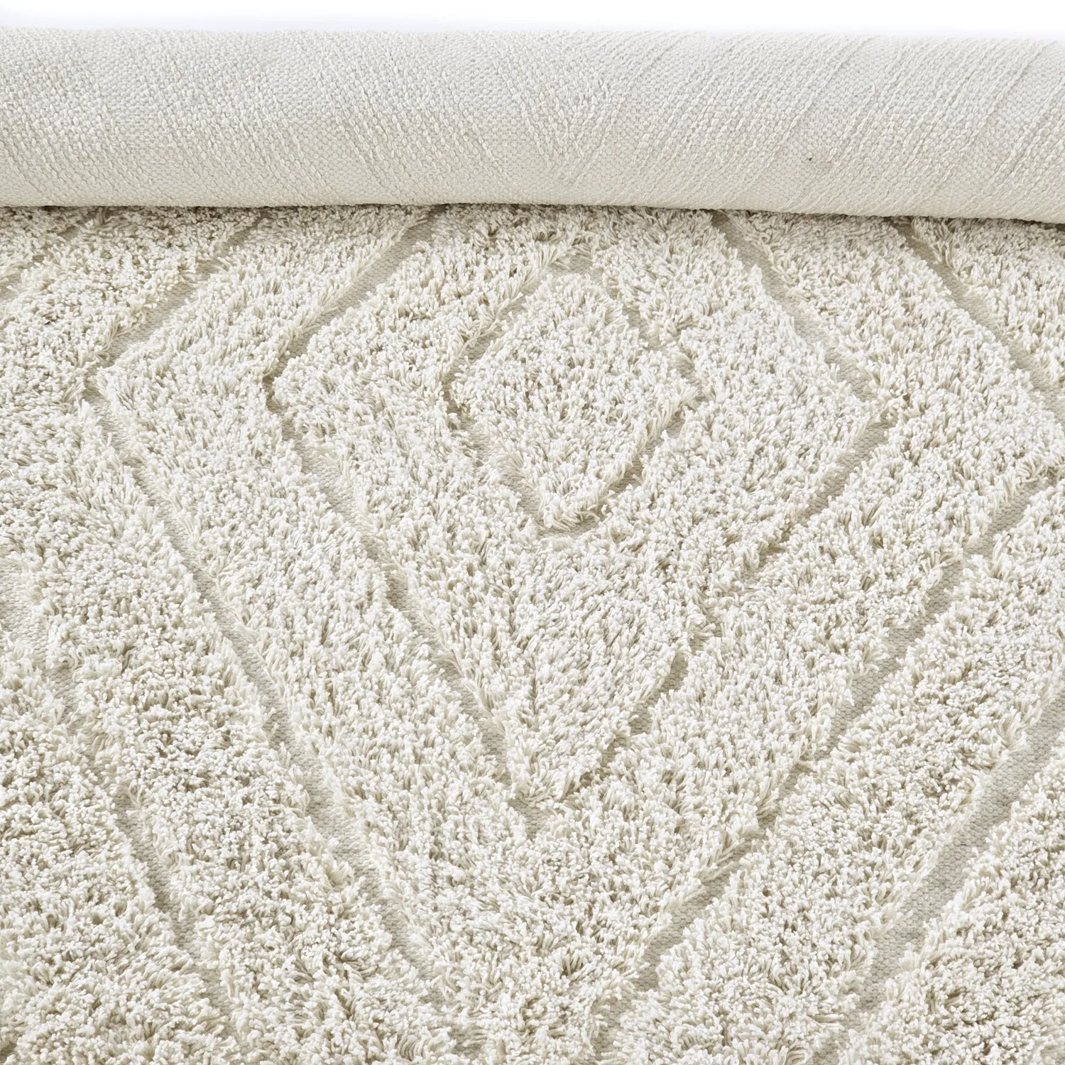 Hochflorteppiche - Amberley Natural Cotton Shaggy (cremefarben)