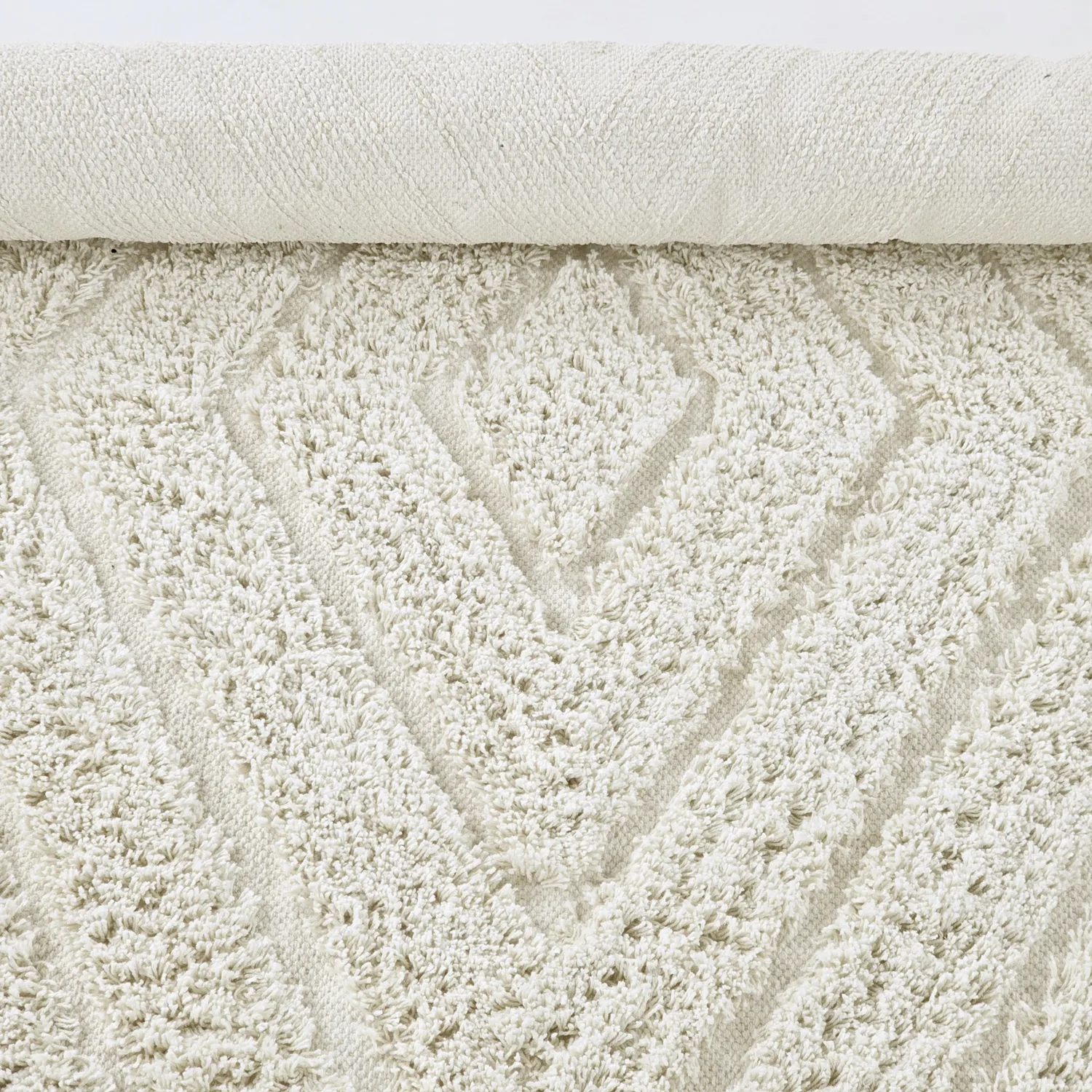 Runde Teppiche - Amberley Natural Cotton Shaggy (cremefarben)