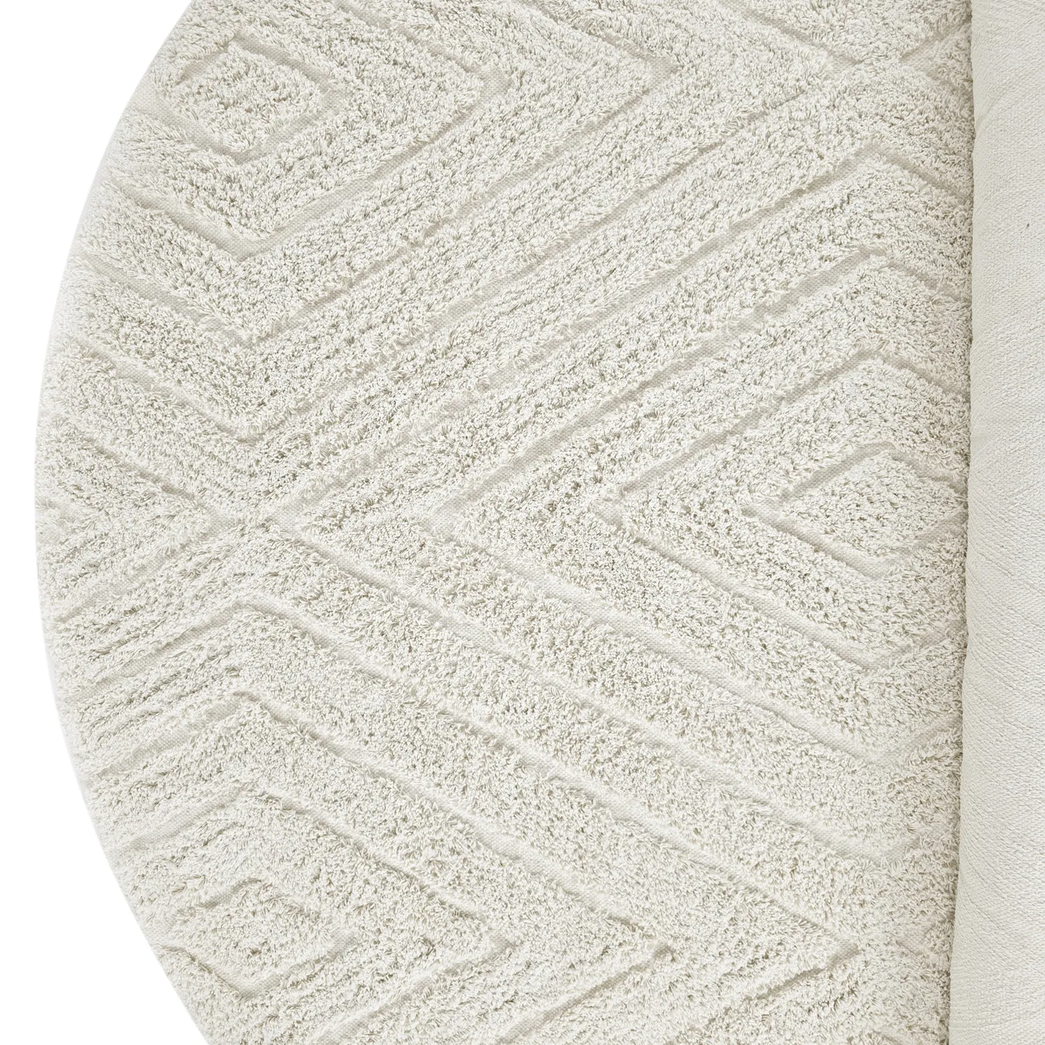 Runde Teppiche - Amberley Natural Cotton Shaggy (cremefarben)