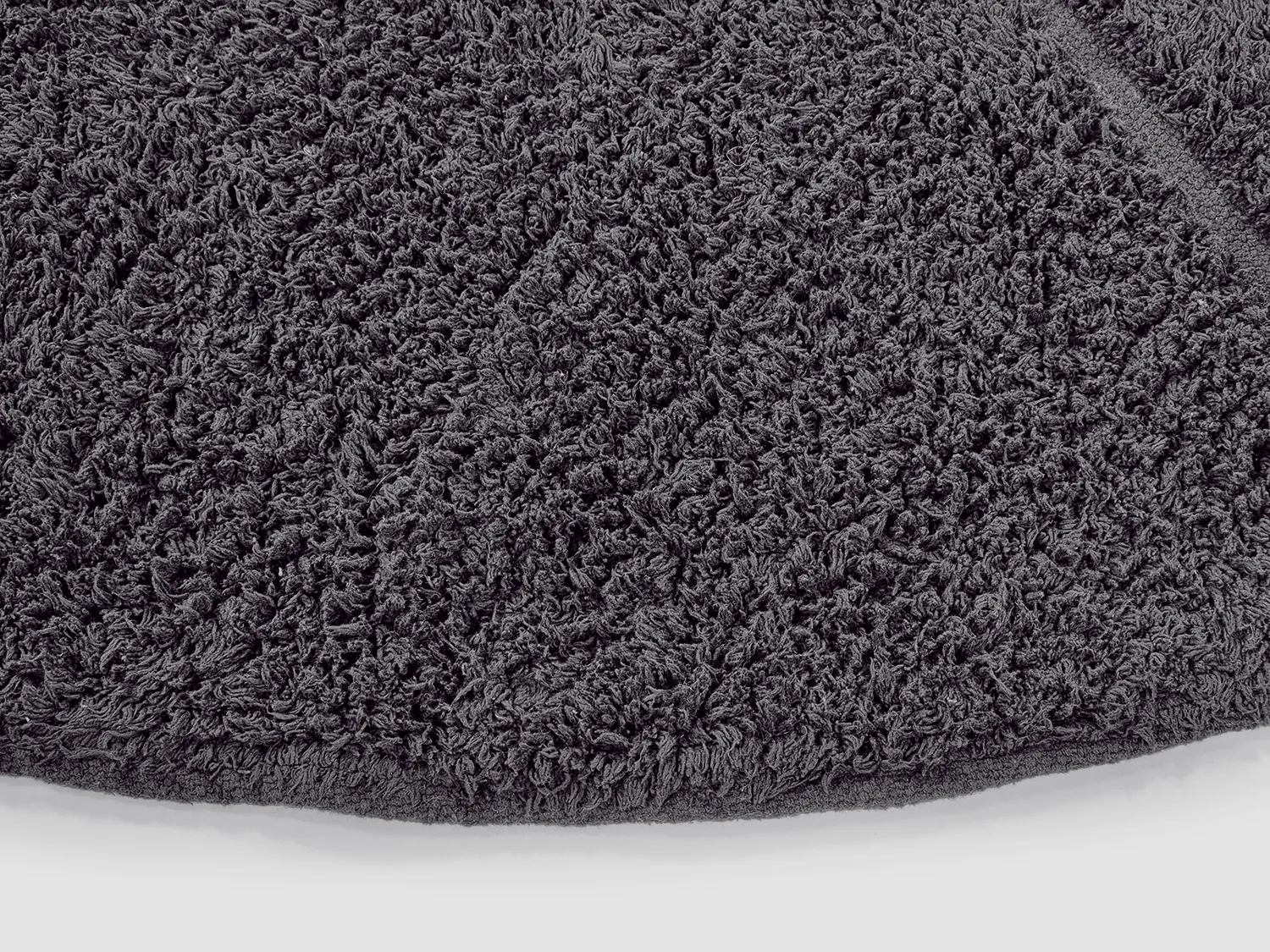 Runde Teppiche - Andrea Natural Cotton Shaggy (schwarz)