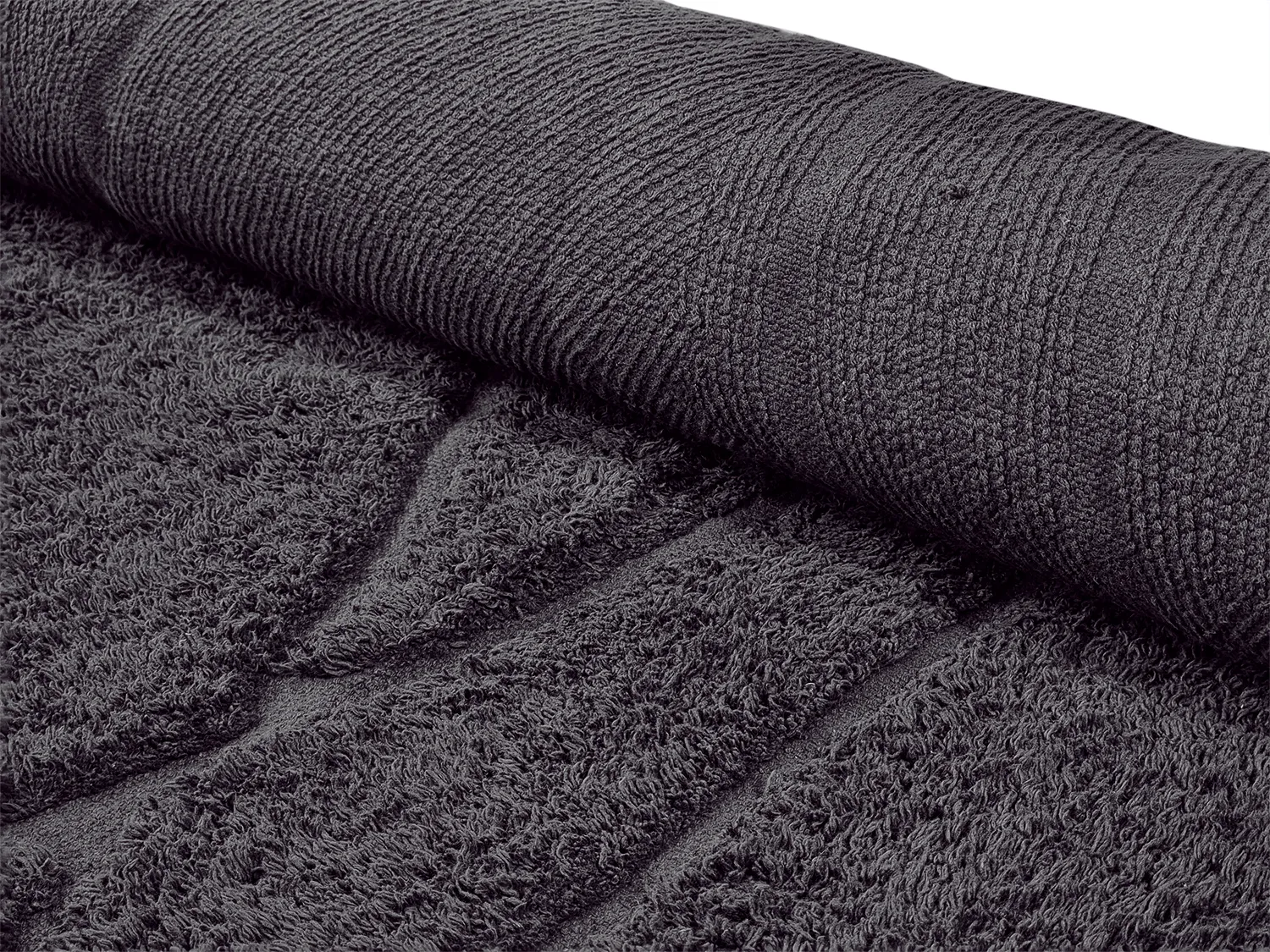 Runde Teppiche - Andrea Natural Cotton Shaggy (schwarz)