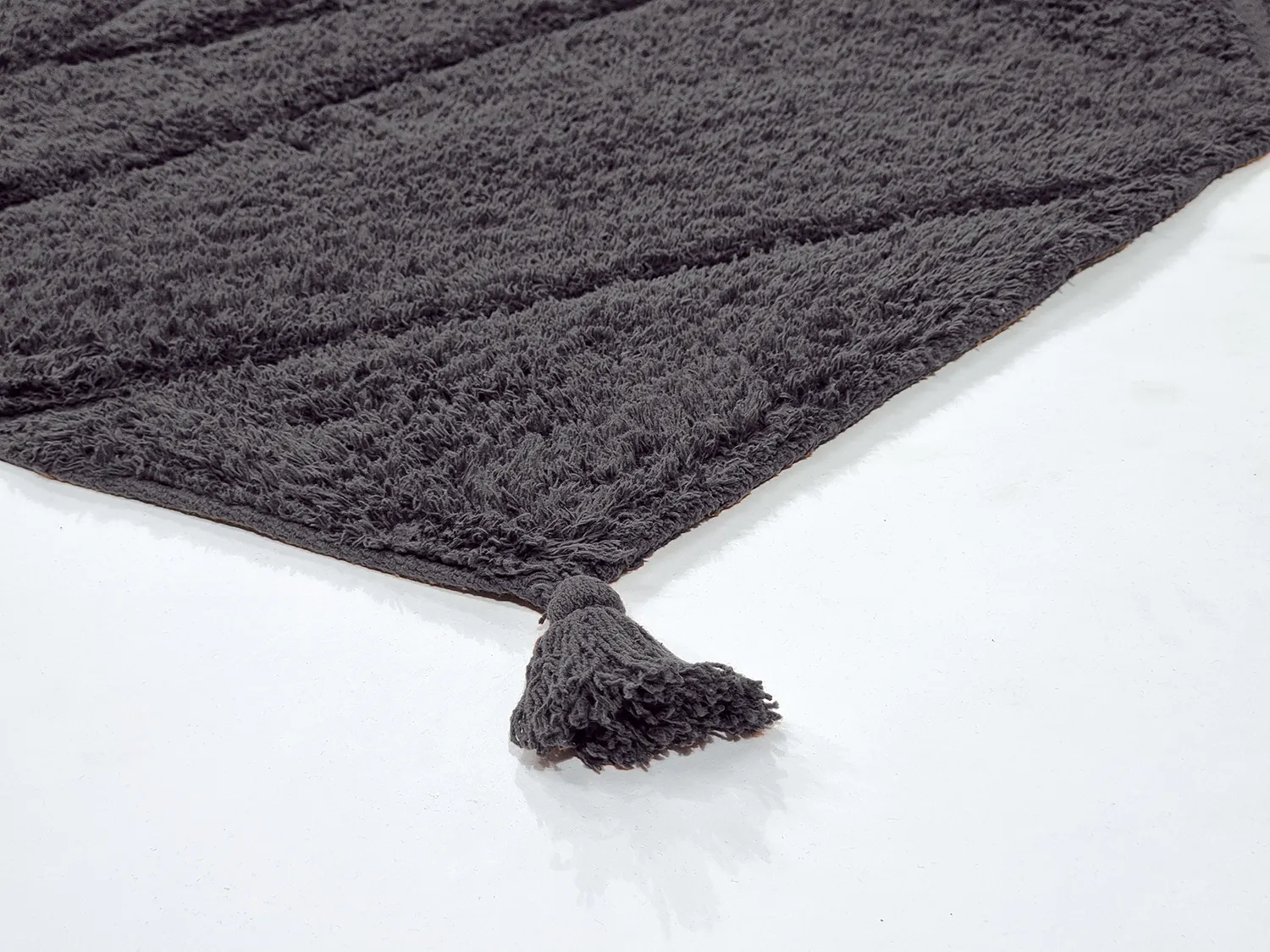 Hochflorteppiche - Andrea Natural Cotton Shaggy (schwarz)