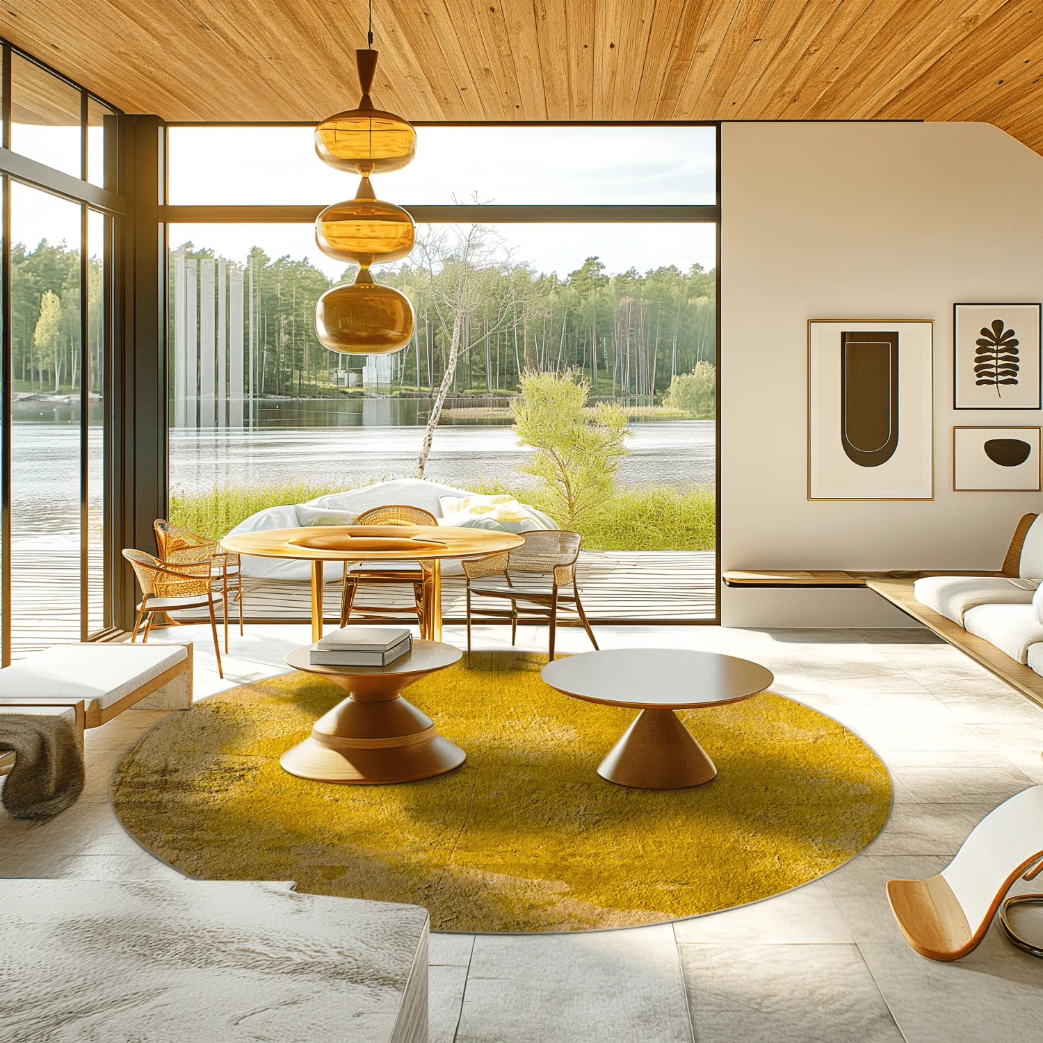 Rund Teppich - Arbus (gold)
