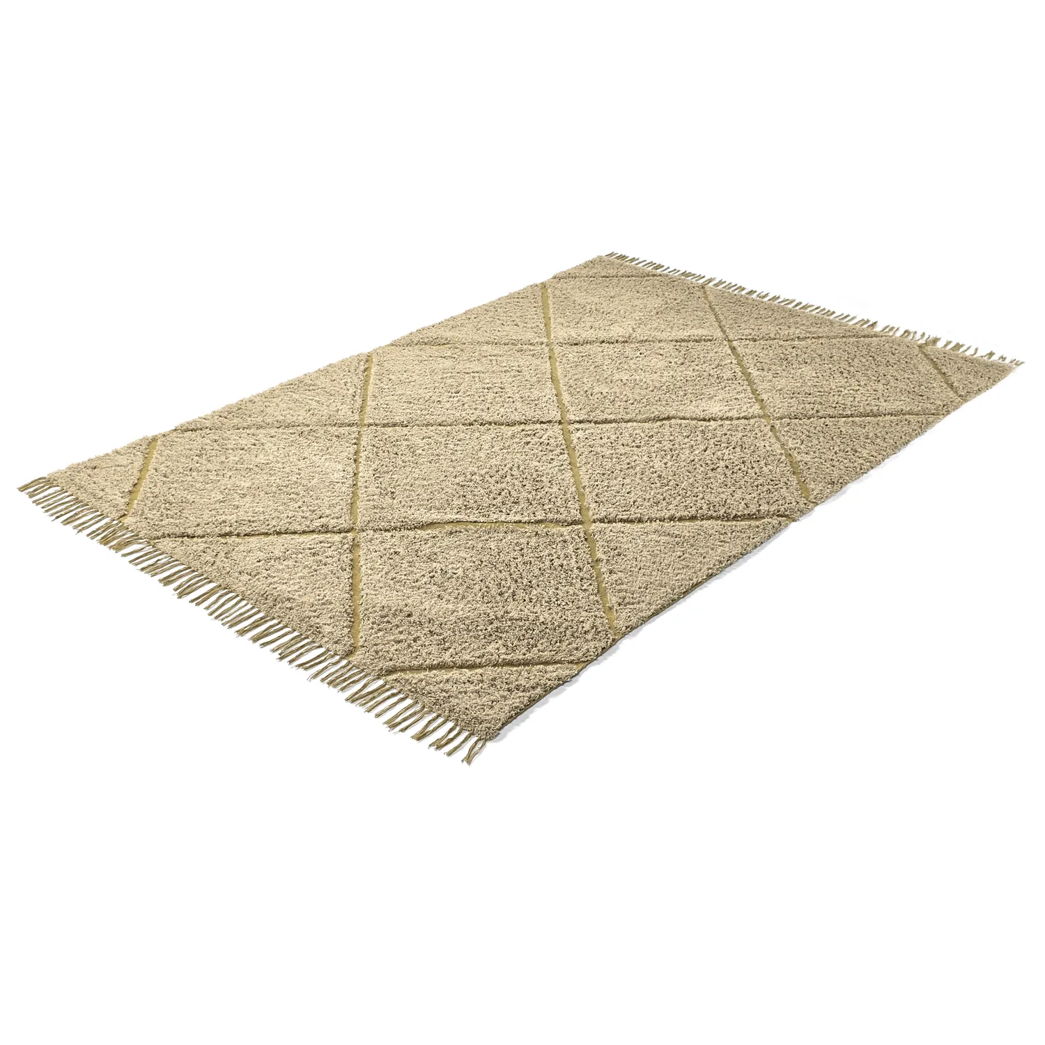 Hochflorteppiche - Bellevue Natural Cotton Shaggy (beige/braun)