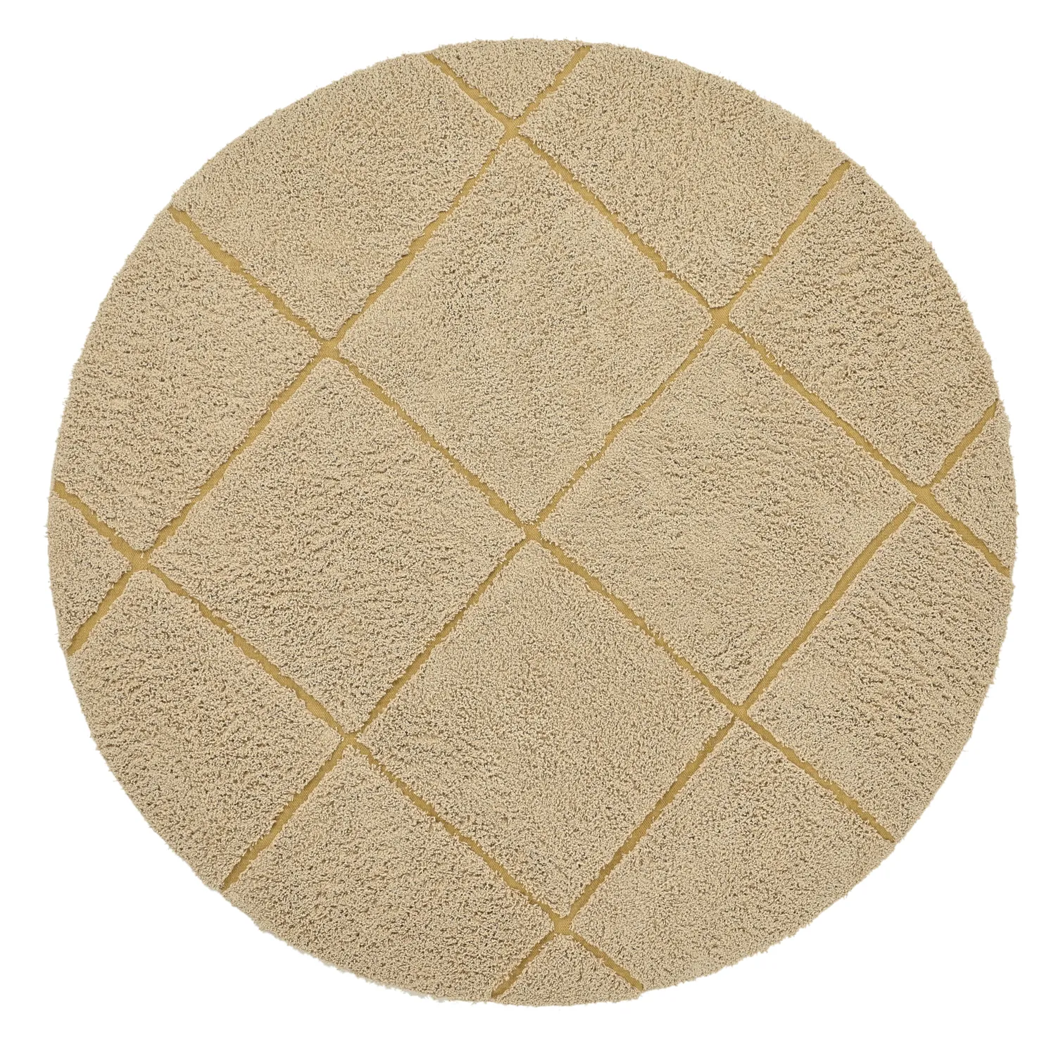Runde Teppiche - Bellevue Natural Cotton Shaggy (beige/braun)