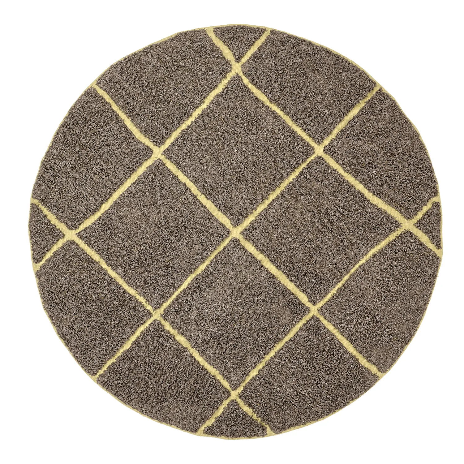 Runde Teppiche - Bellevue Natural Cotton Shaggy (braun/gelb)