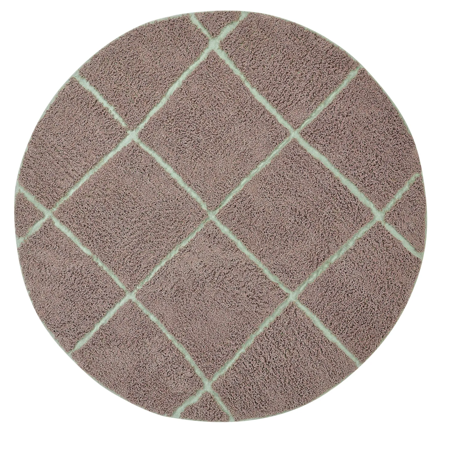 Runde Teppiche - Bellevue Natural Cotton Shaggy (taupe/grün)