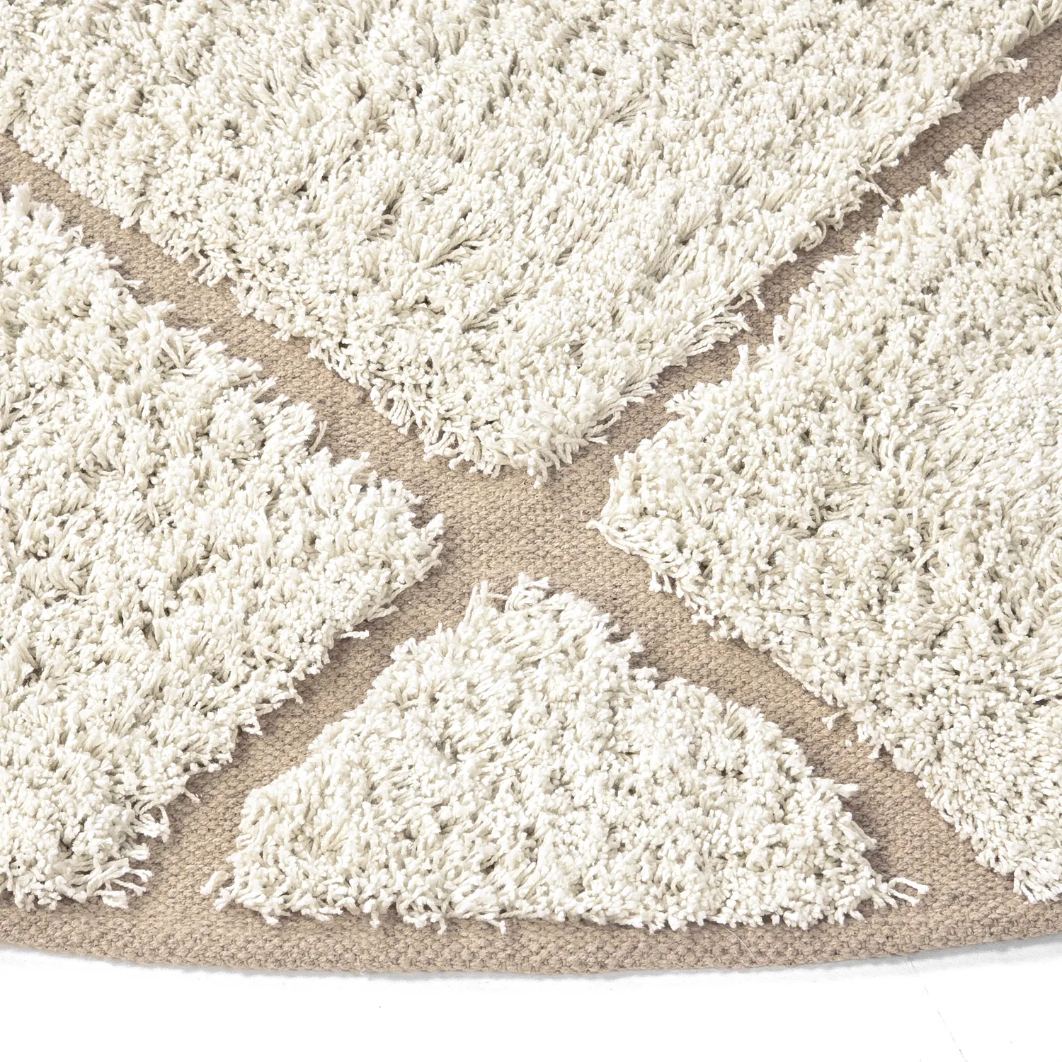 Runde Teppiche - Bellevue Natural Cotton Shaggy (cremefarben/beige)
