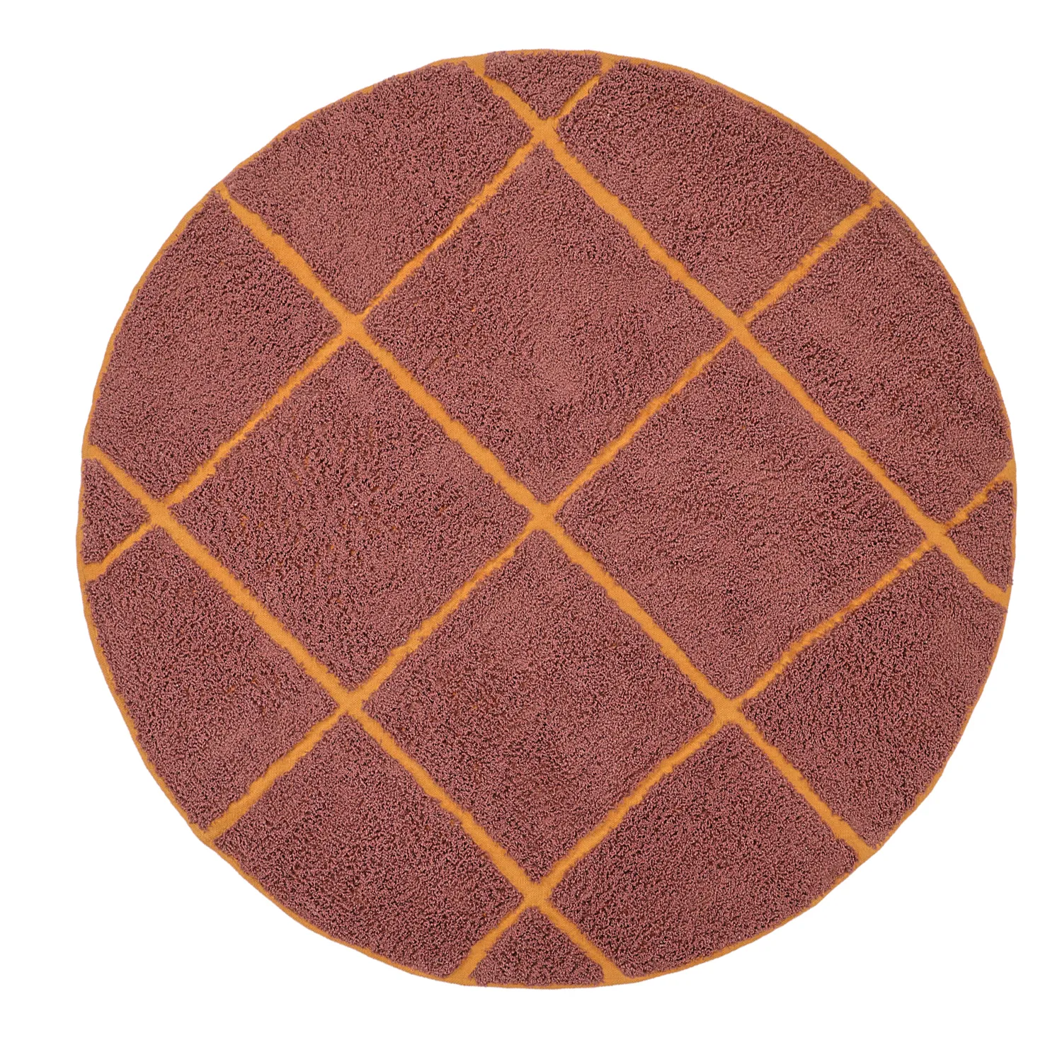 Runde Teppiche - Bellevue Natural Cotton Shaggy (rot/orange)