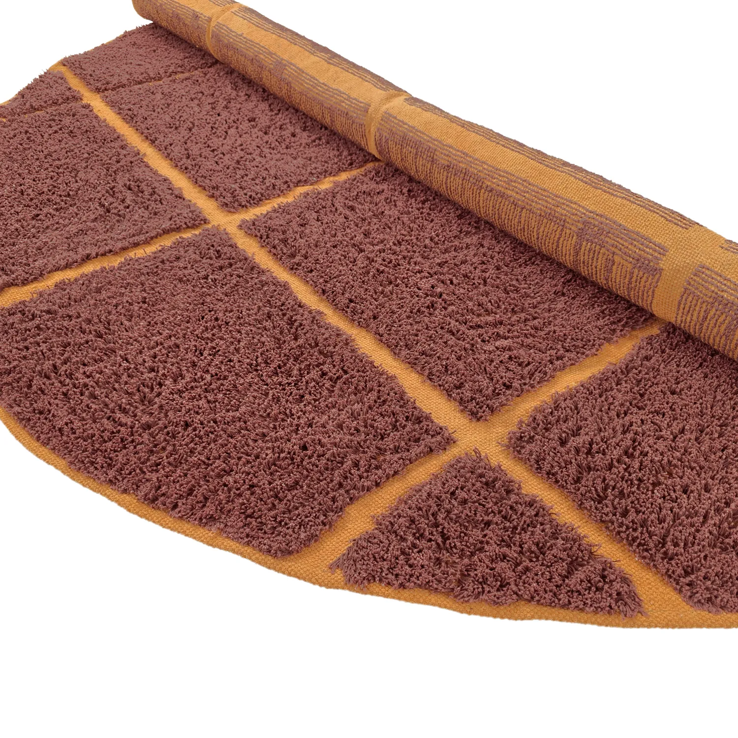 Runde Teppiche - Bellevue Natural Cotton Shaggy (rot/orange)