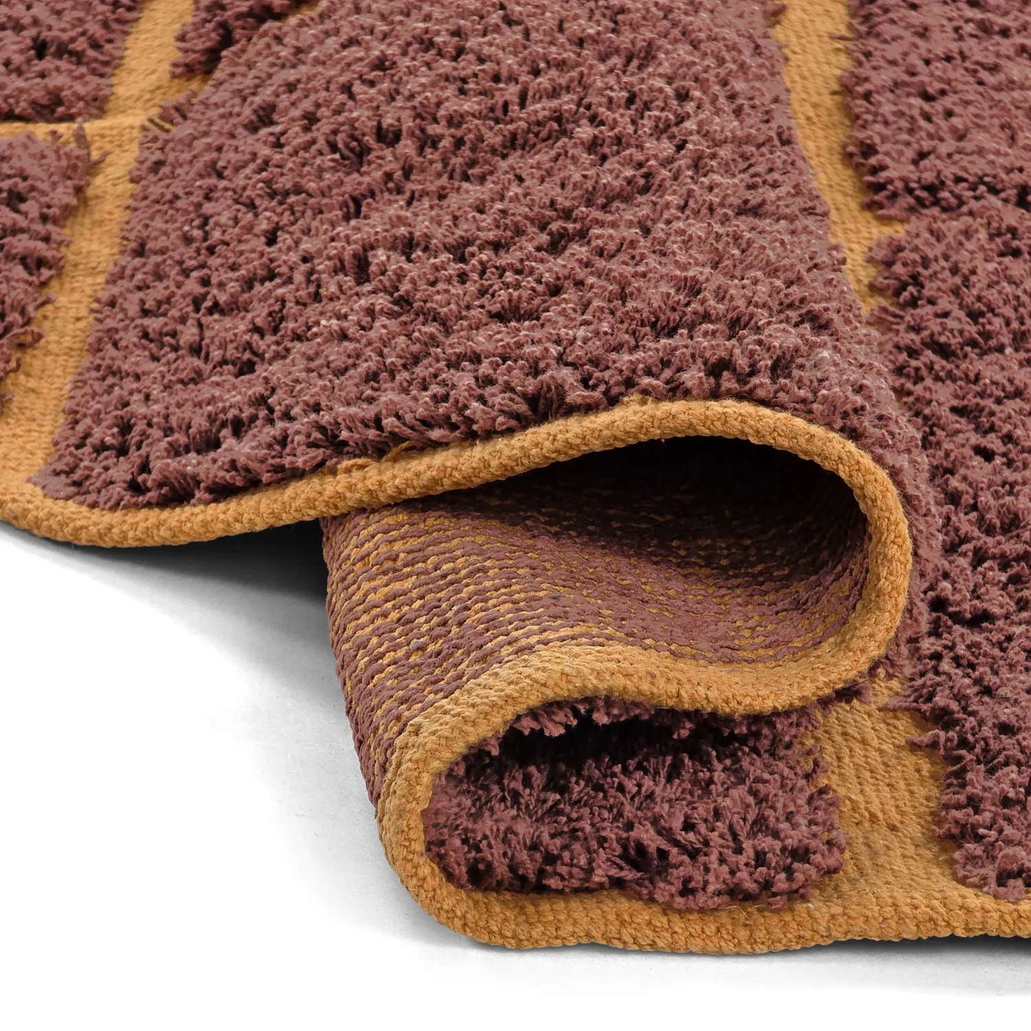 Runde Teppiche - Bellevue Natural Cotton Shaggy (rot/orange)