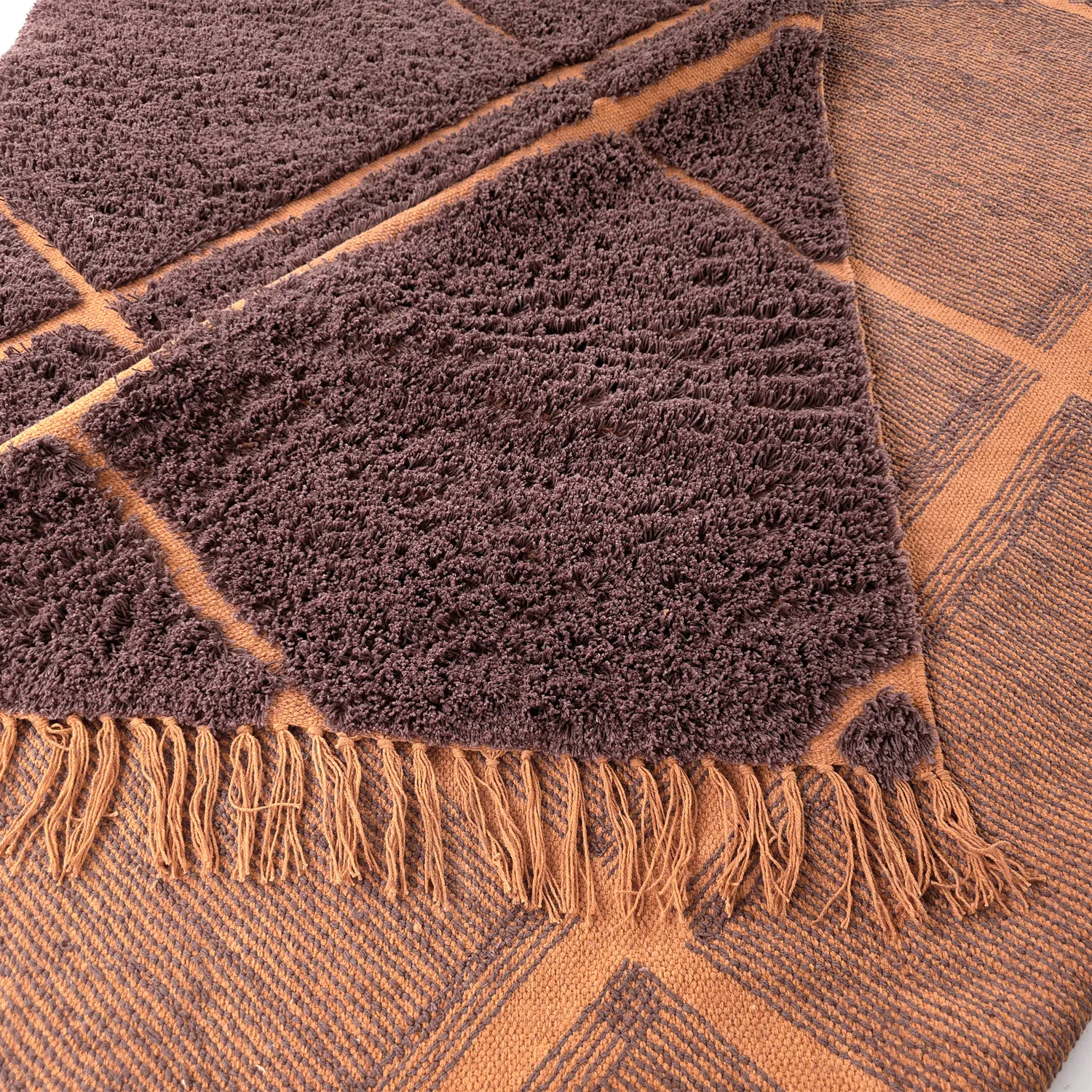 Hochflorteppiche - Bellevue Natural Cotton Shaggy (rot/orange)