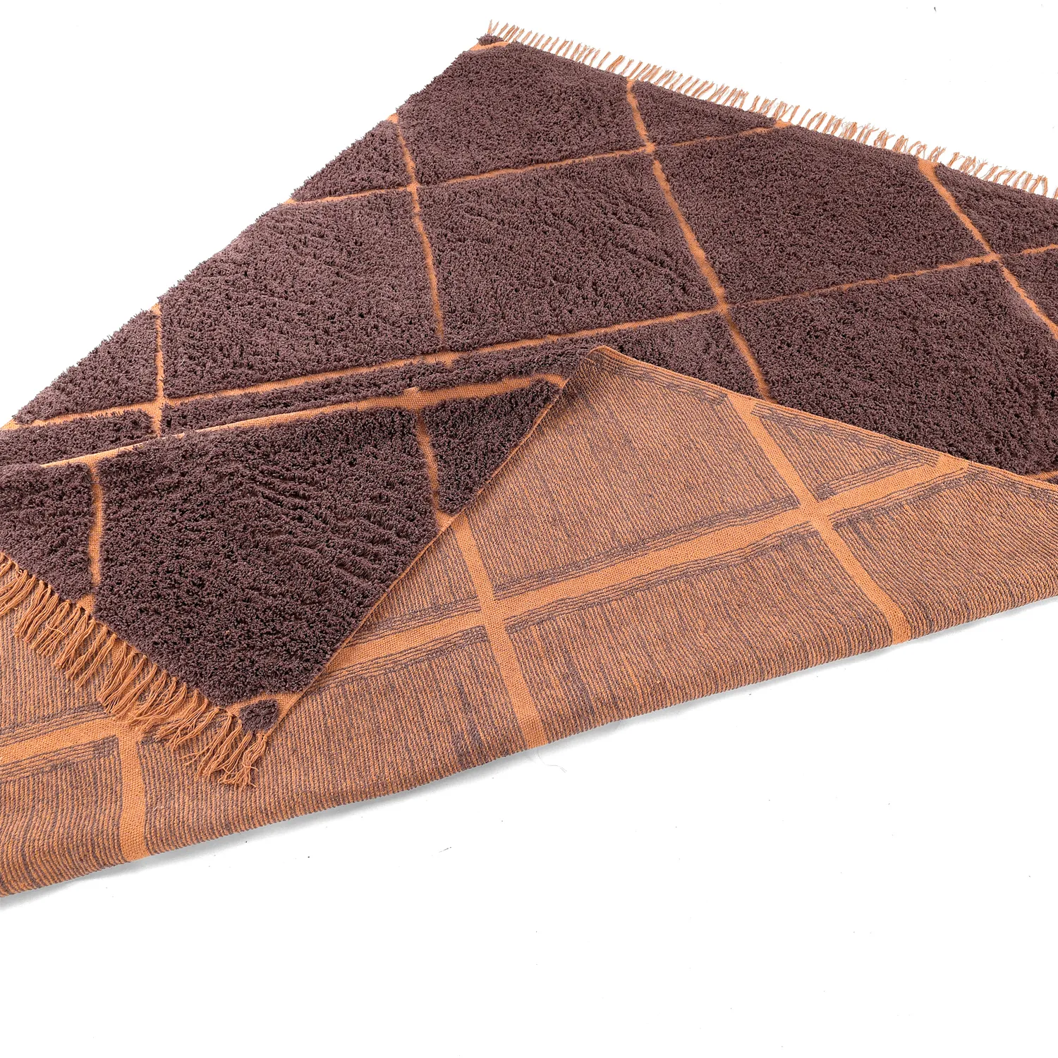 Hochflorteppiche - Bellevue Natural Cotton Shaggy (rot/orange)