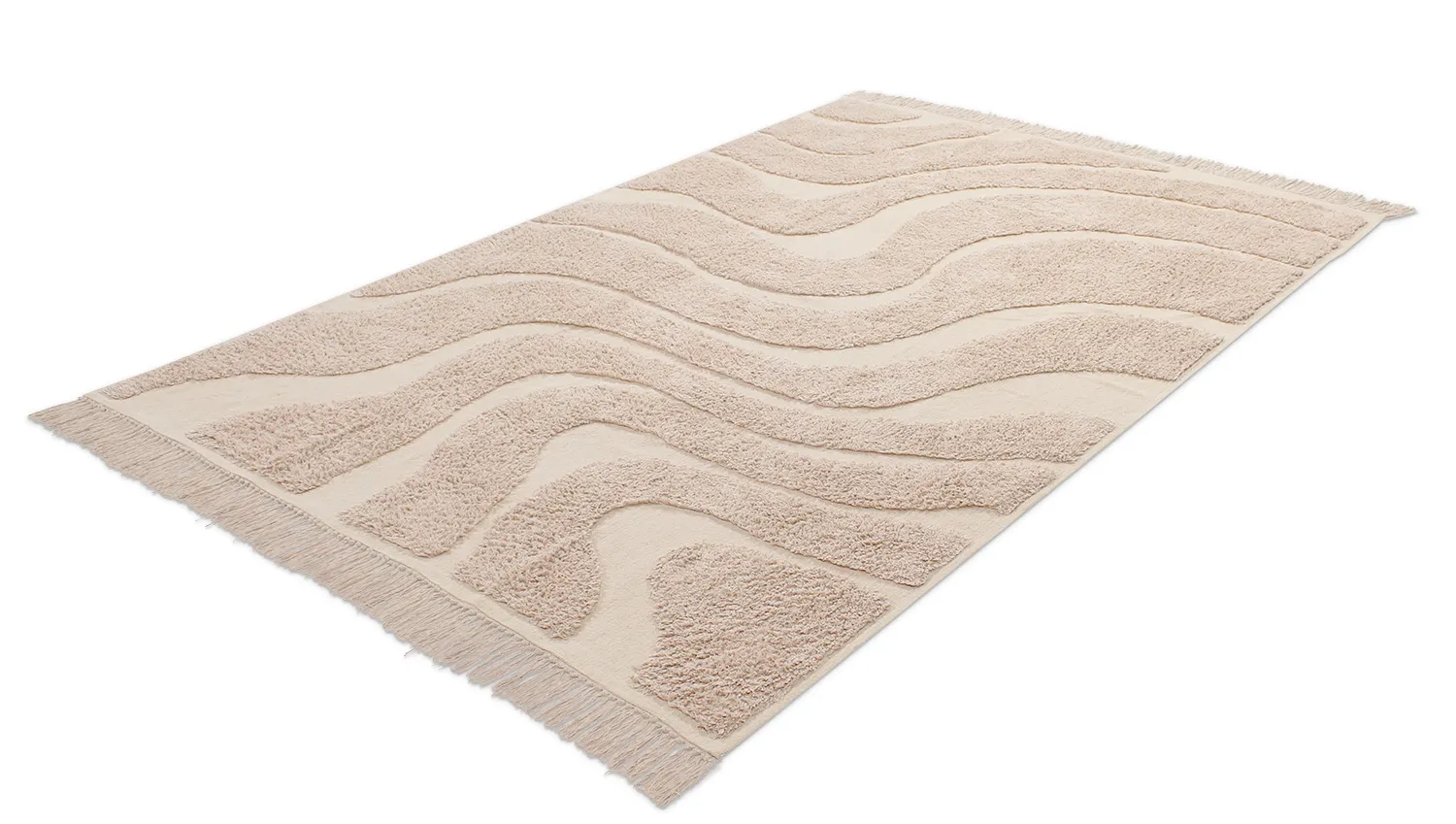 Hochflorteppiche - Bonnie Natural Cotton Shaggy (beige)