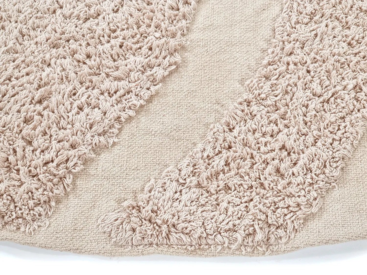 Runde Teppiche - Bonnie Natural Cotton Shaggy (beige)