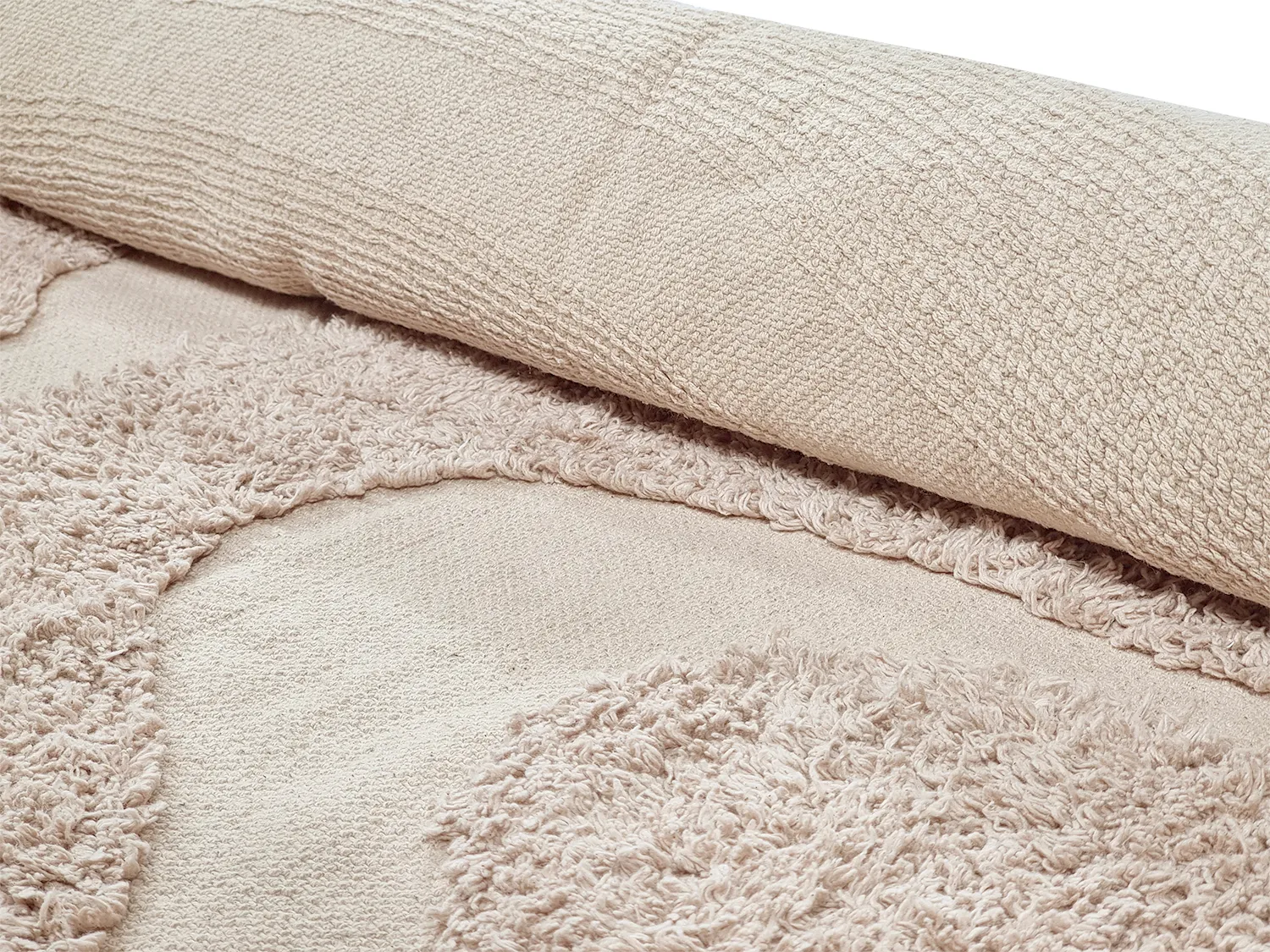 Runde Teppiche - Bonnie Natural Cotton Shaggy (beige)