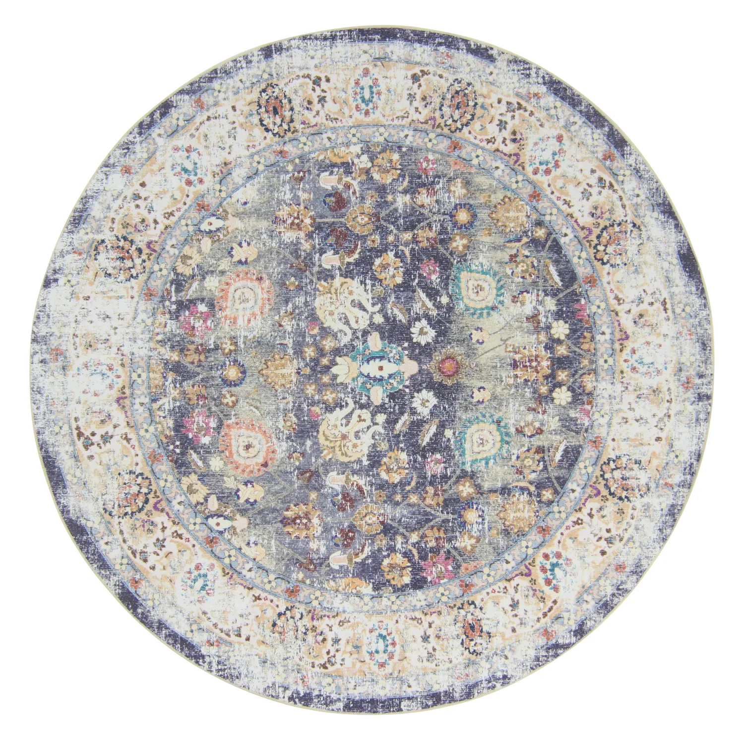 Rund Teppich - Bouhjar (blau/multi)