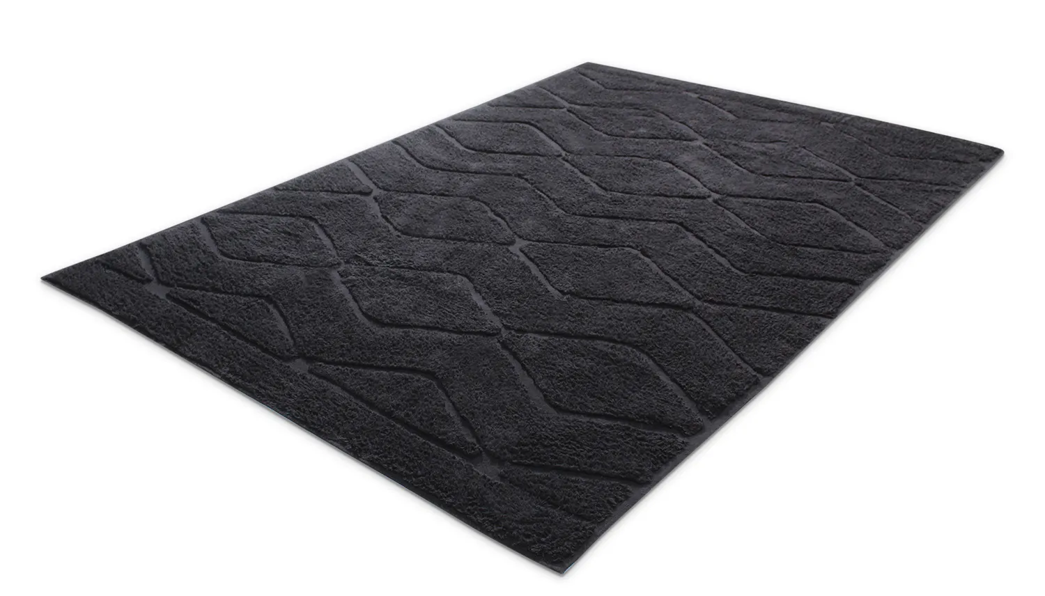 Hochflorteppiche - Brynn Natural Cotton Shaggy (schwarz)
