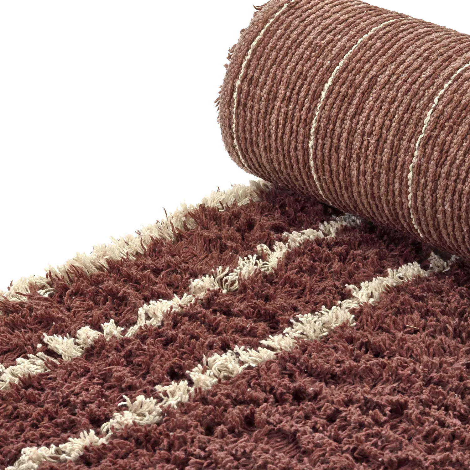 Hochflorteppiche - Cataya Natural Cotton Shaggy (braun/beige)