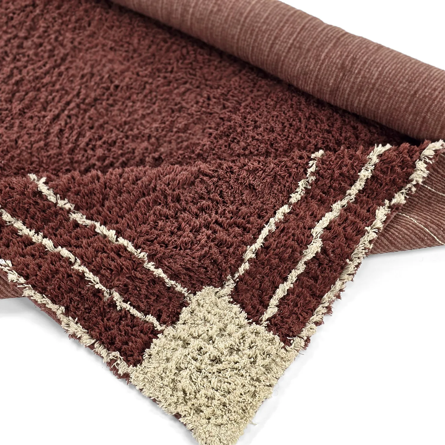 Hochflorteppiche - Cataya Natural Cotton Shaggy (braun/beige)