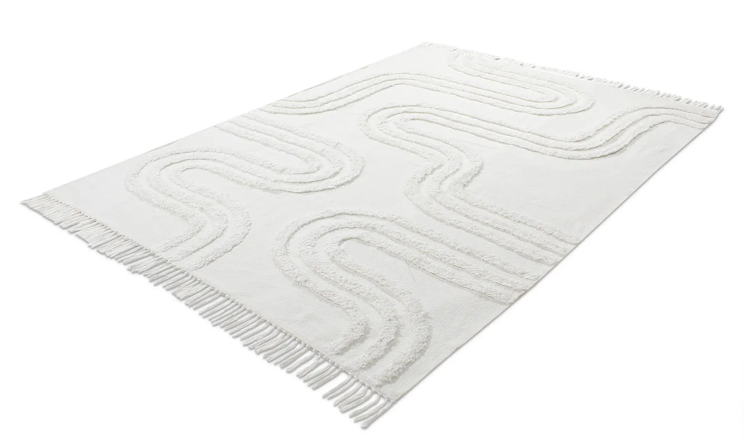 Hochflorteppiche - Como Natural Cotton Shaggy (offwhite)
