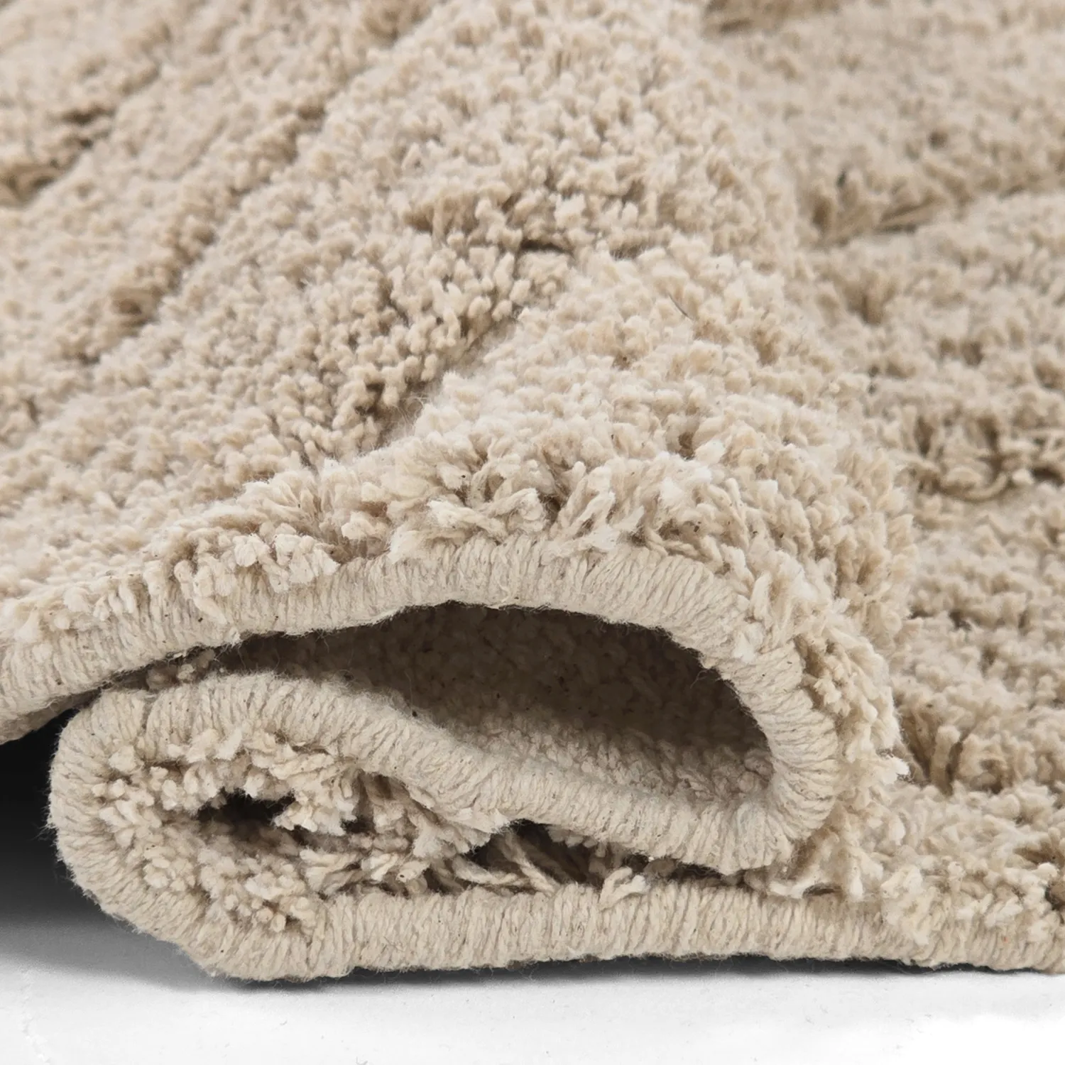 Runde Teppiche - Conara Natural Cotton Shaggy (beige)