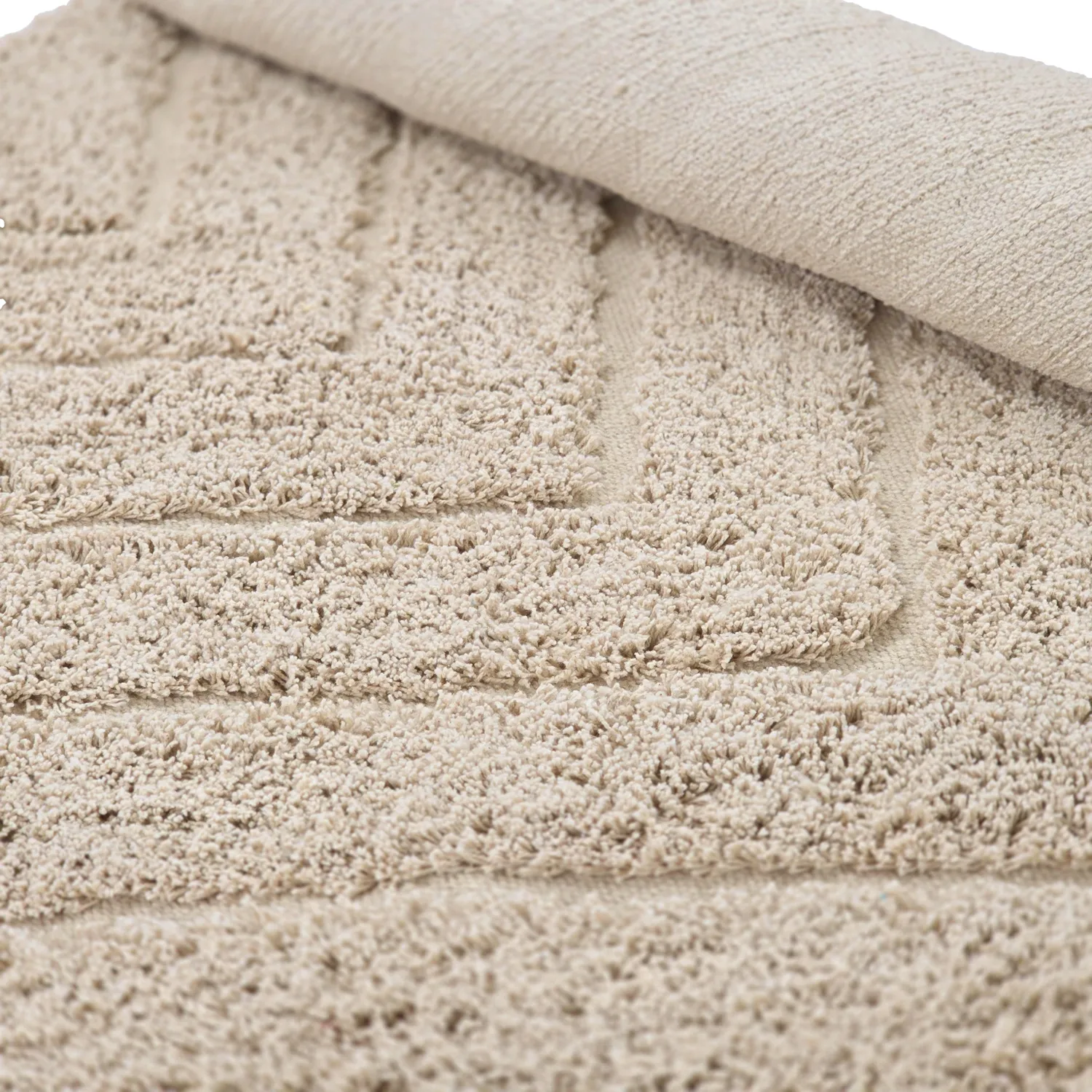 Runde Teppiche - Conara Natural Cotton Shaggy (beige)