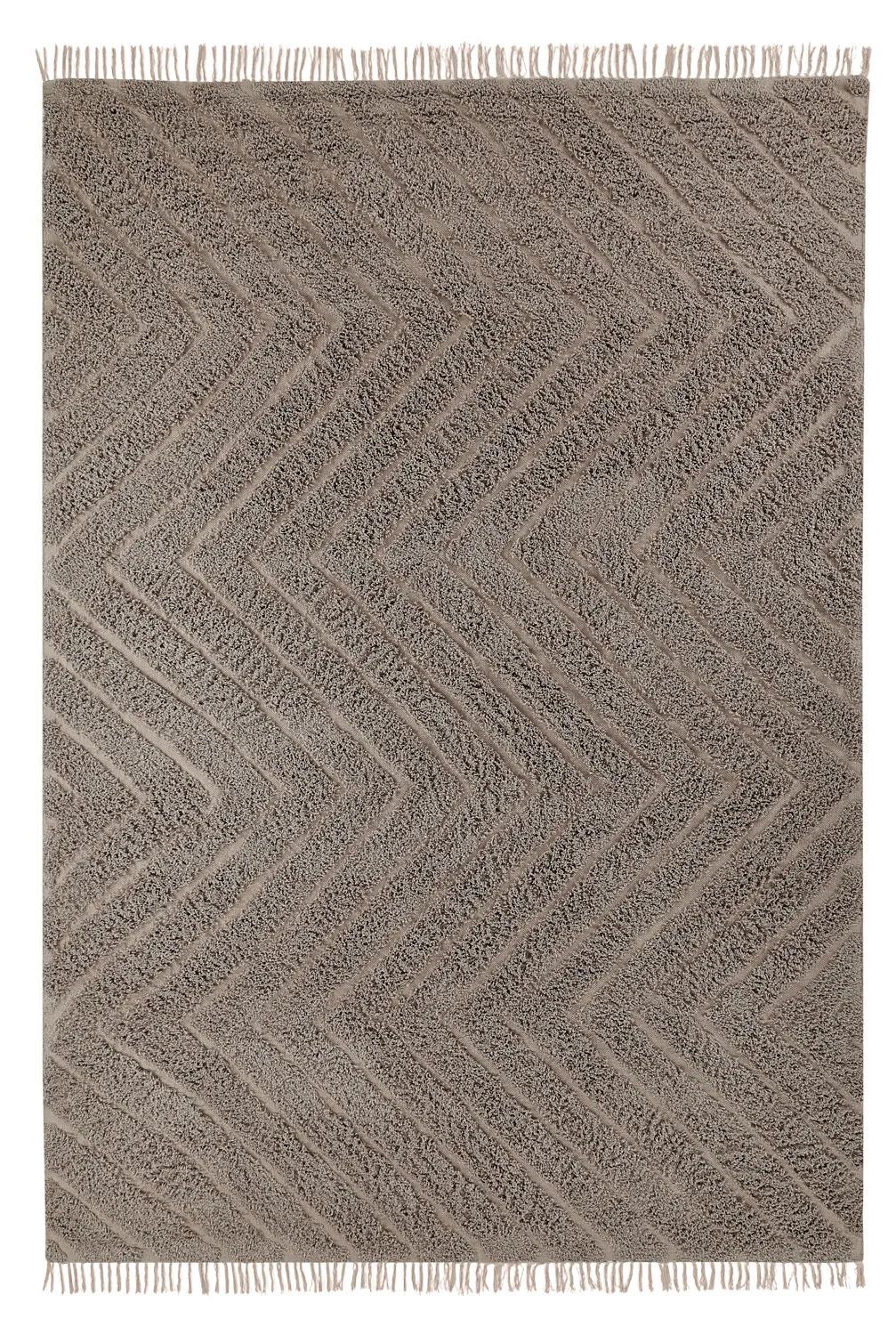 Hochflorteppiche - Conara Natural Cotton Shaggy (taupe)