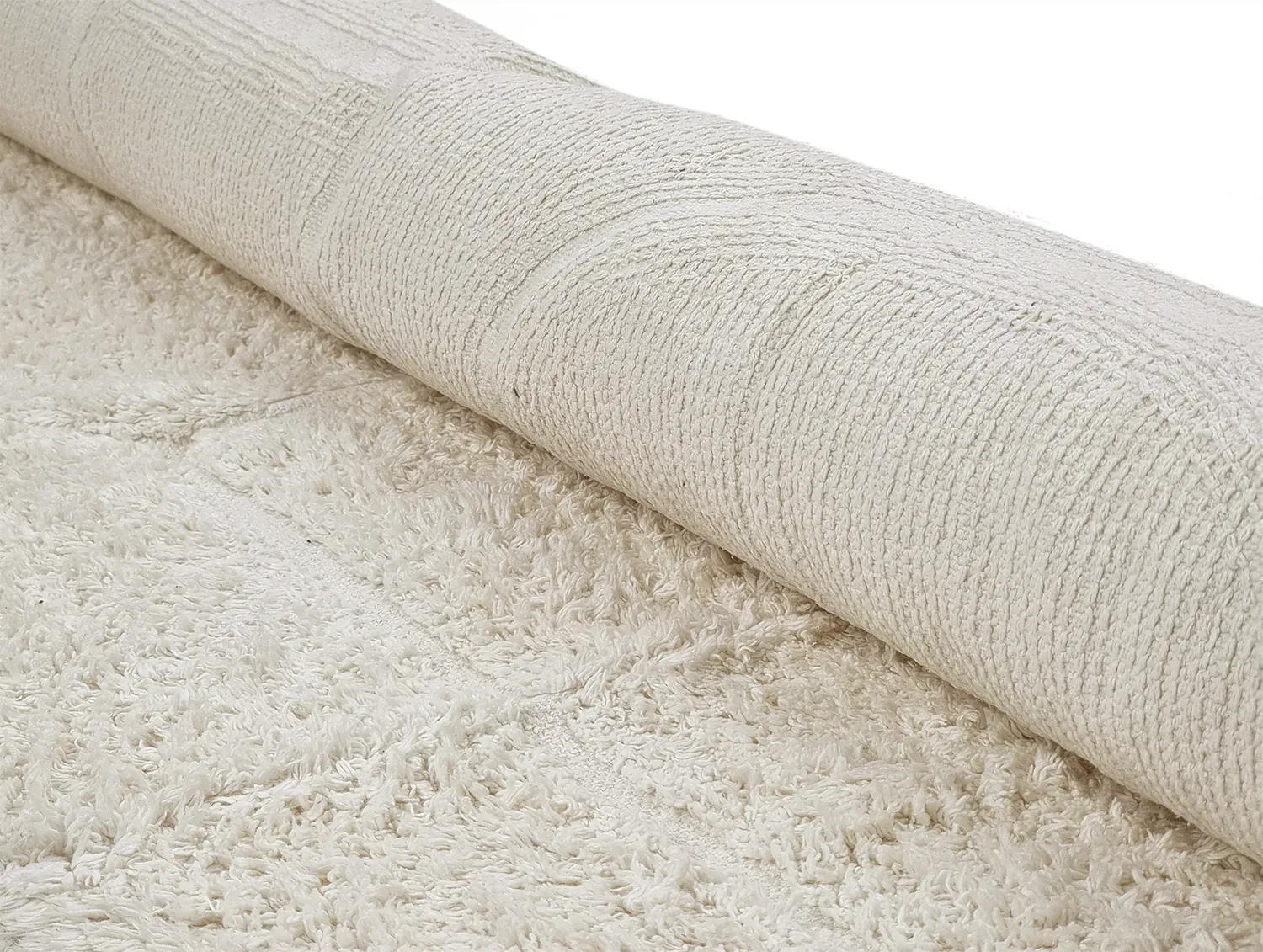 Runde Teppiche - Cremona Natural Cotton Shaggy (offwhite)