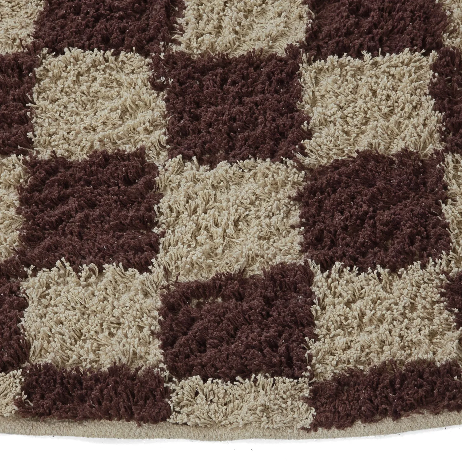 Runde Teppiche - Elsey Natural Cotton Shaggy (beige/braun)