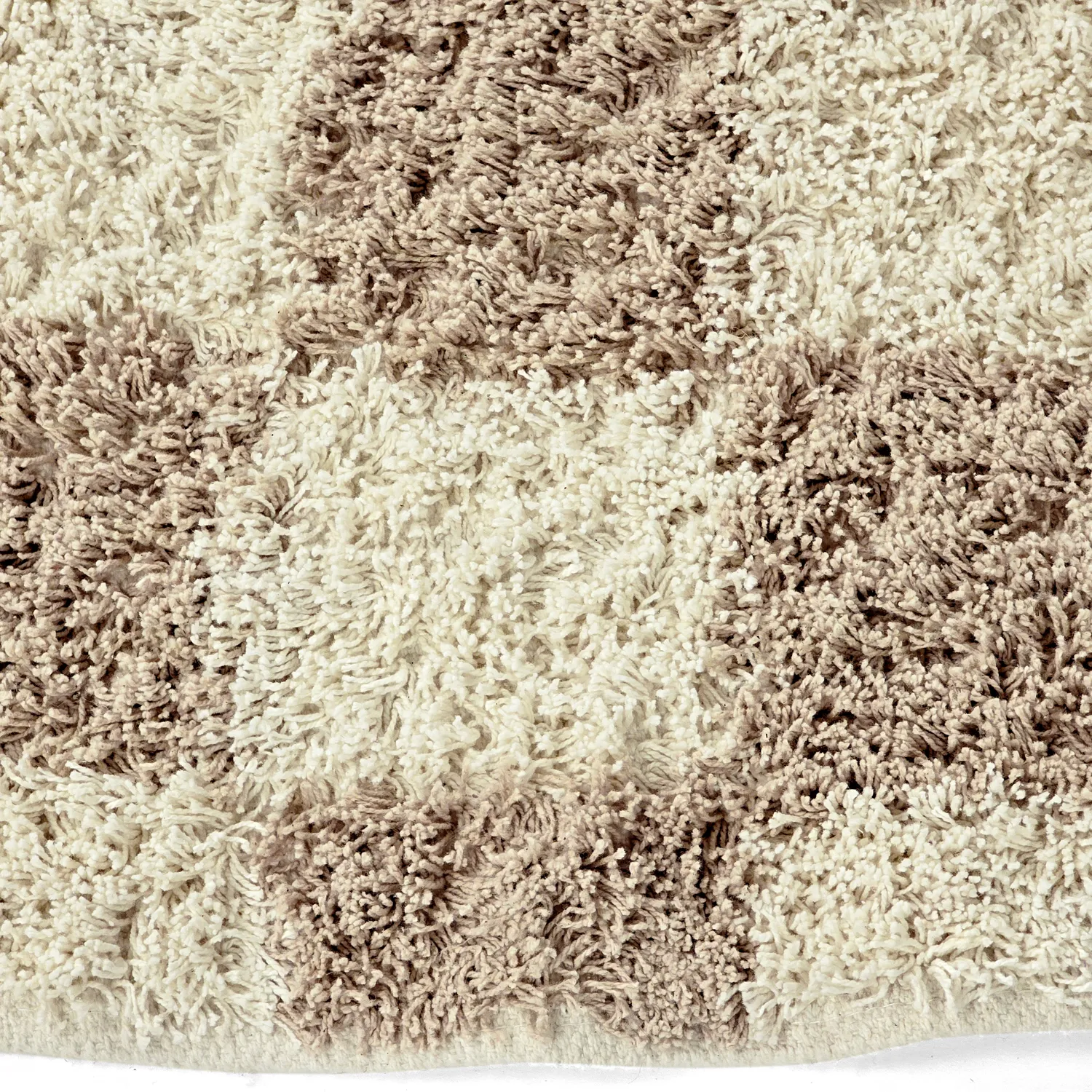 Runde Teppiche - Elsey Natural Cotton Shaggy (creme/sand)