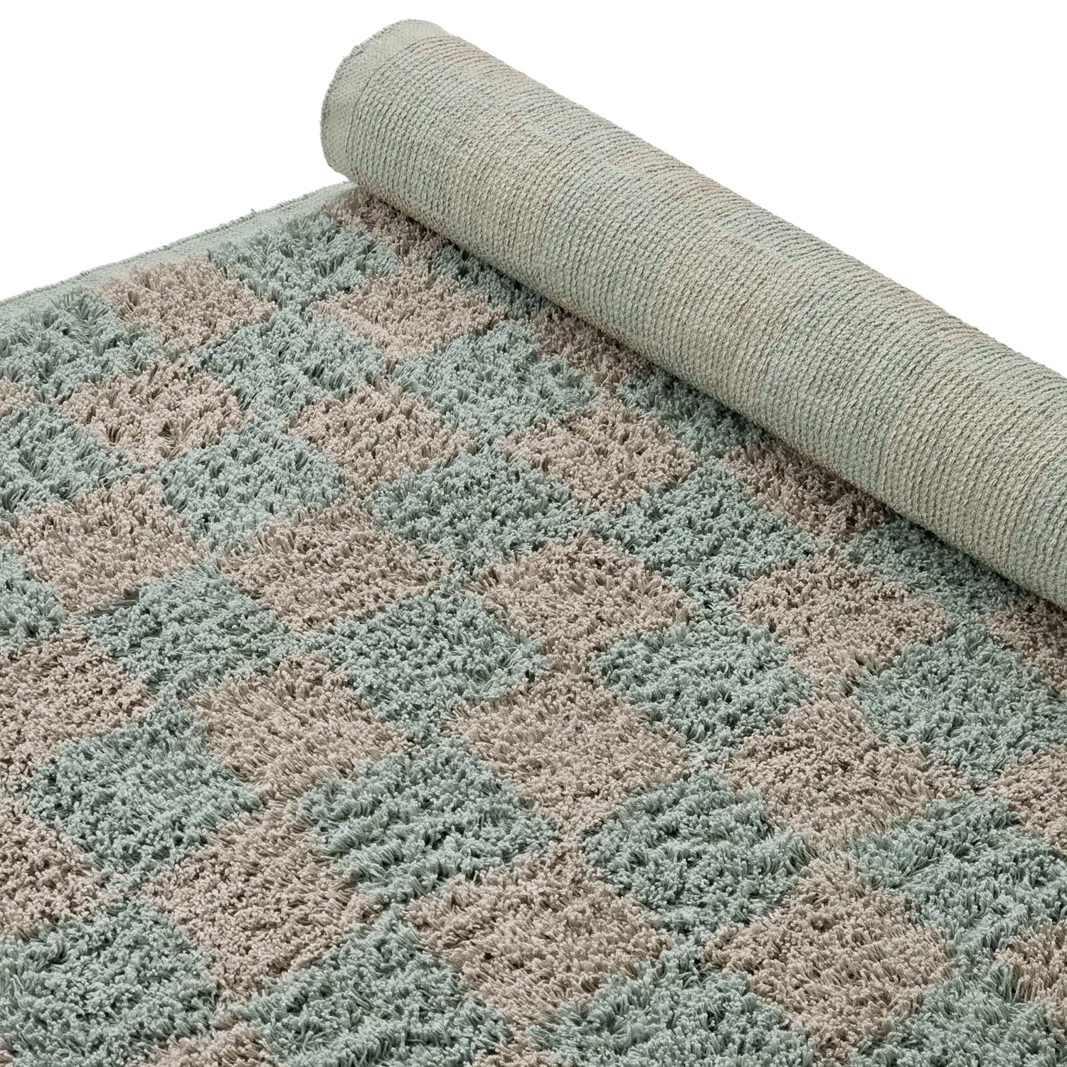 Hochflorteppiche - Elsey Natural Cotton Shaggy (grau/rosa)