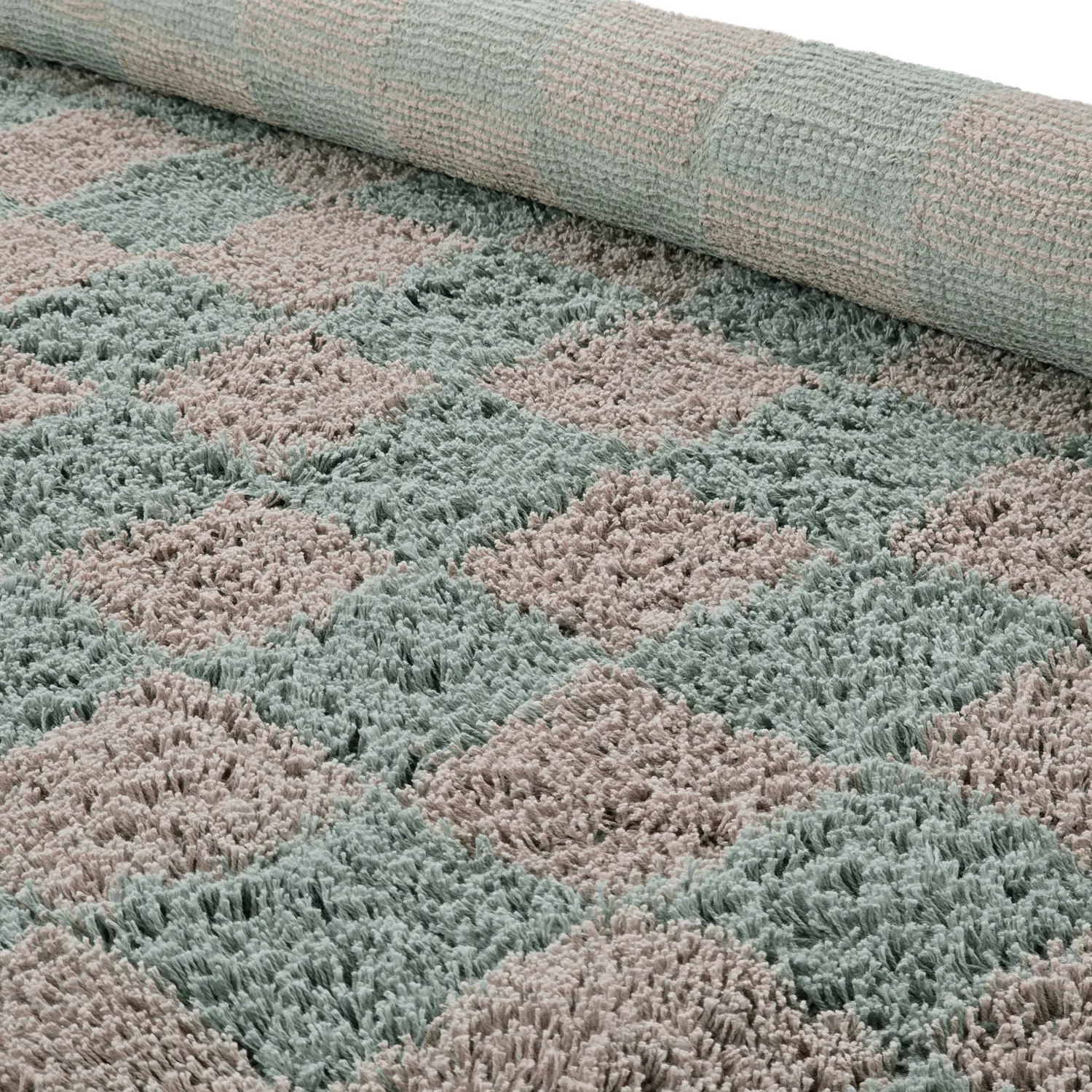 Runde Teppiche - Elsey Natural Cotton Shaggy (grau/rosa)