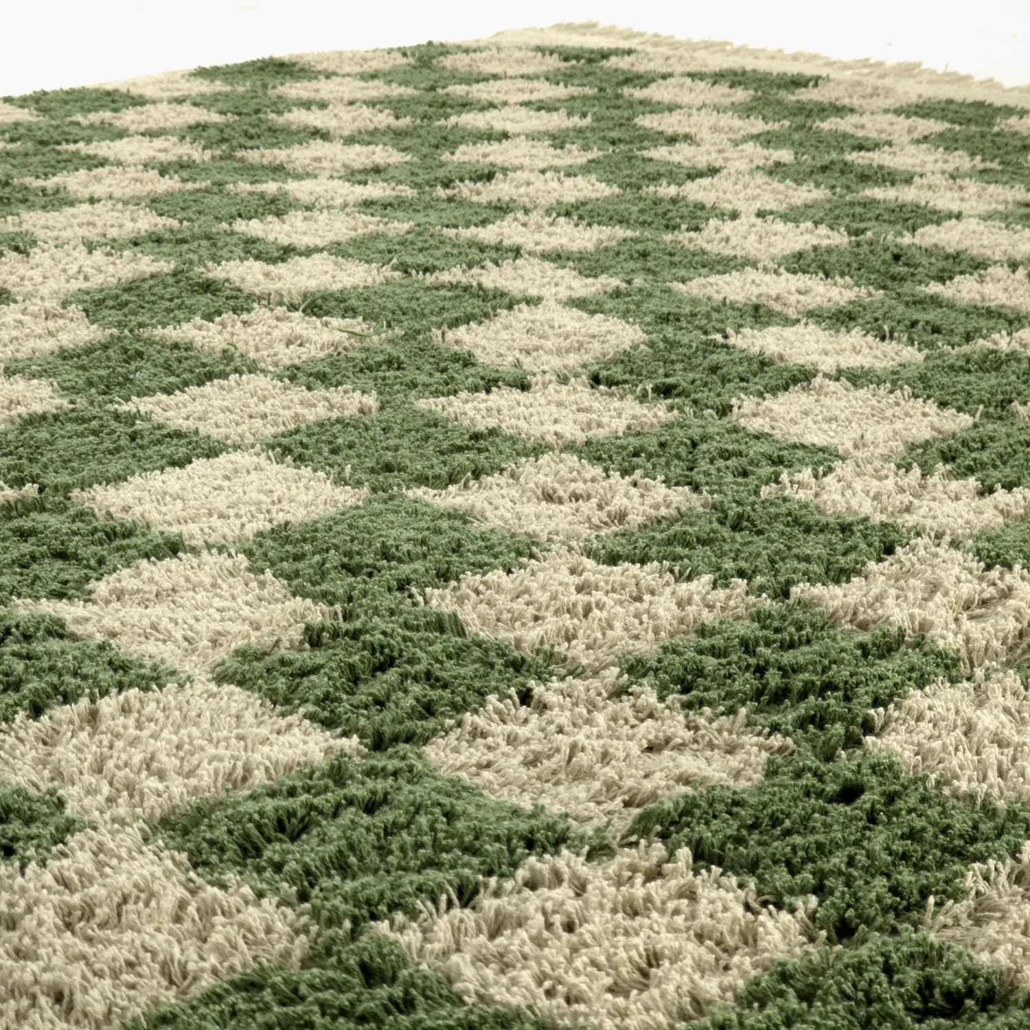 Hochflorteppiche - Elsey Natural Cotton Shaggy (grün/beige)