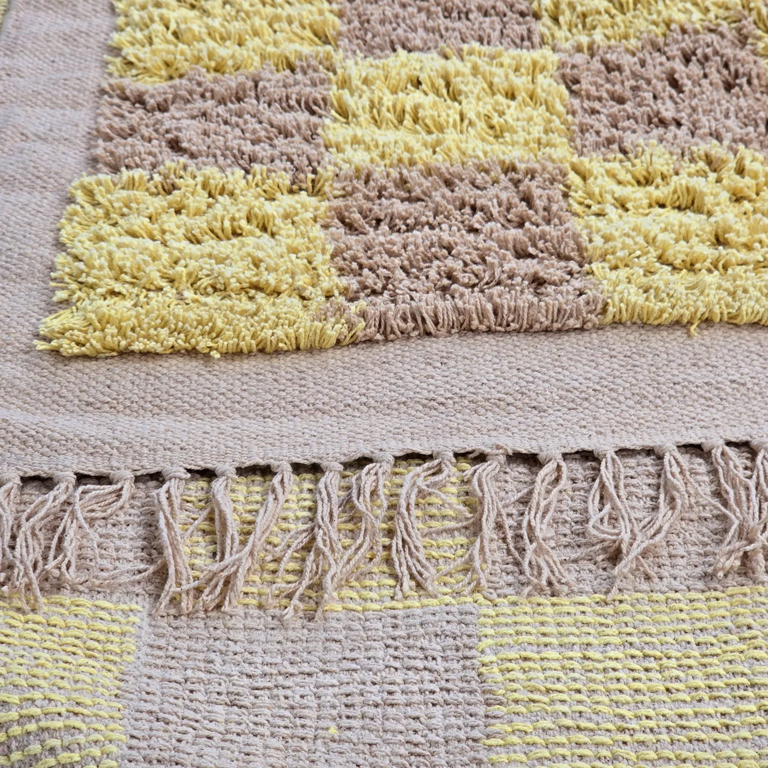 Hochflorteppiche - Elsey Natural Cotton Shaggy (gelb/beige)