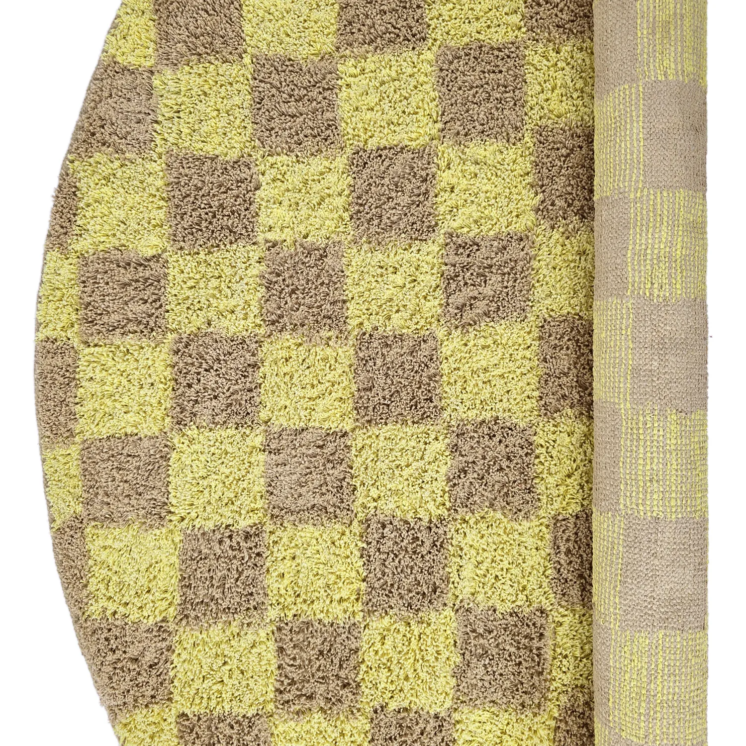 Runde Teppiche - Elsey Natural Cotton Shaggy (gelb/beige)
