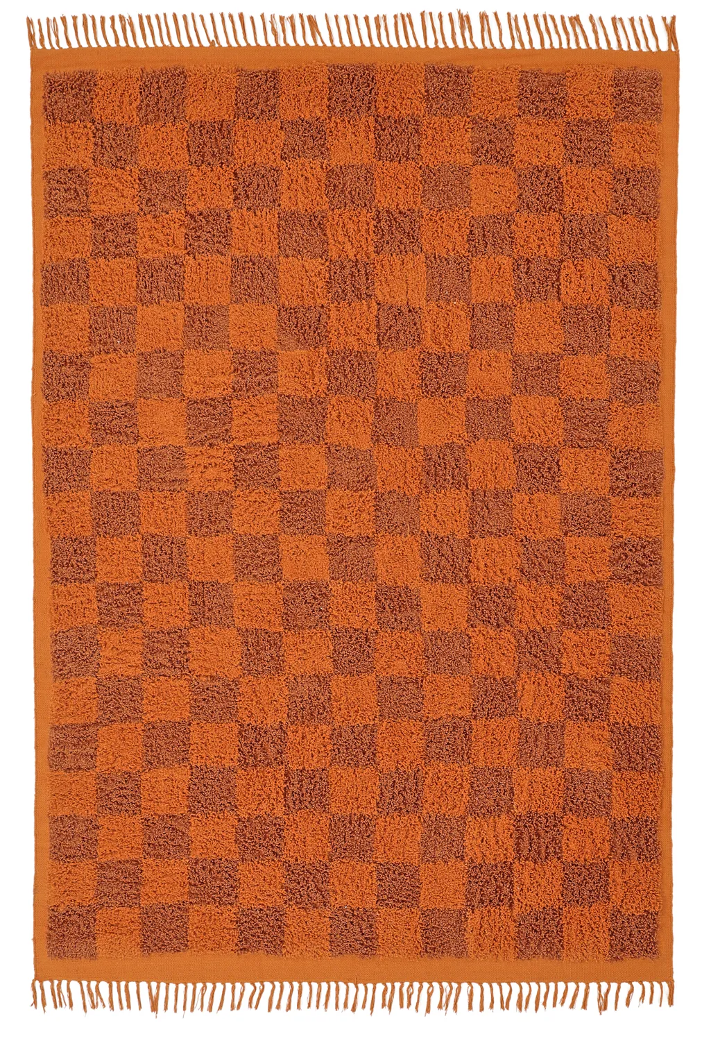 Hochflorteppiche - Elsey Natural Cotton Shaggy (orange/rot)