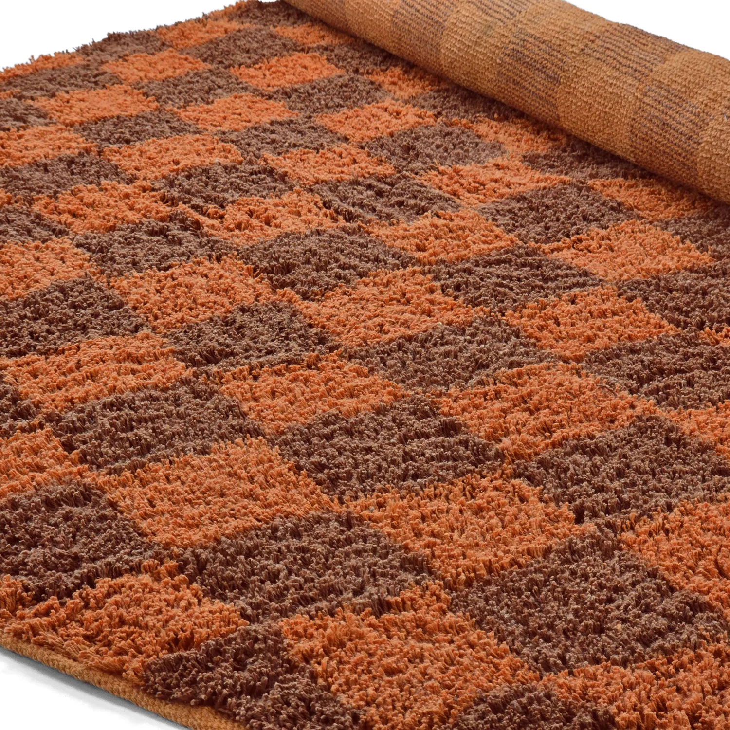 Runde Teppiche - Elsey Natural Cotton Shaggy (orange/rot)