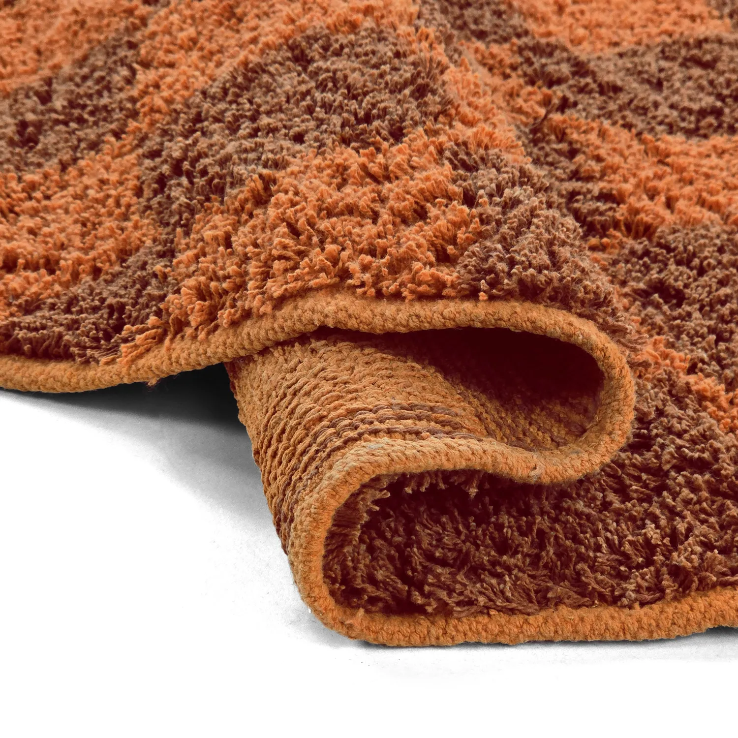 Runde Teppiche - Elsey Natural Cotton Shaggy (orange/rot)