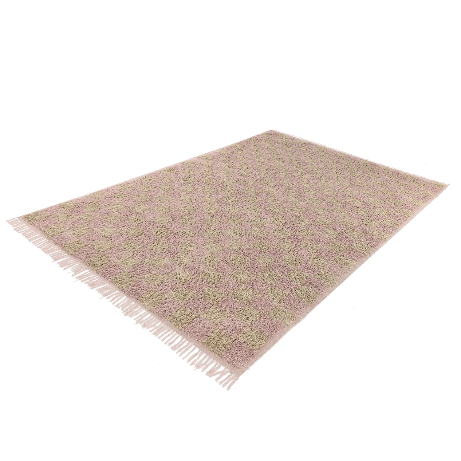 Hochflorteppiche - Elsey Natural Cotton Shaggy (rosa/orange)