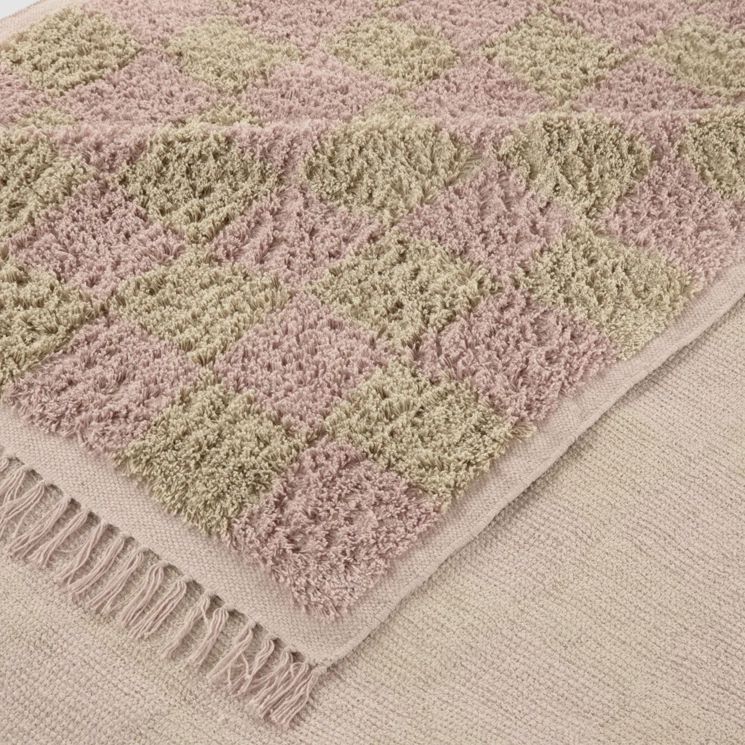 Hochflorteppiche - Elsey Natural Cotton Shaggy (rosa/orange)