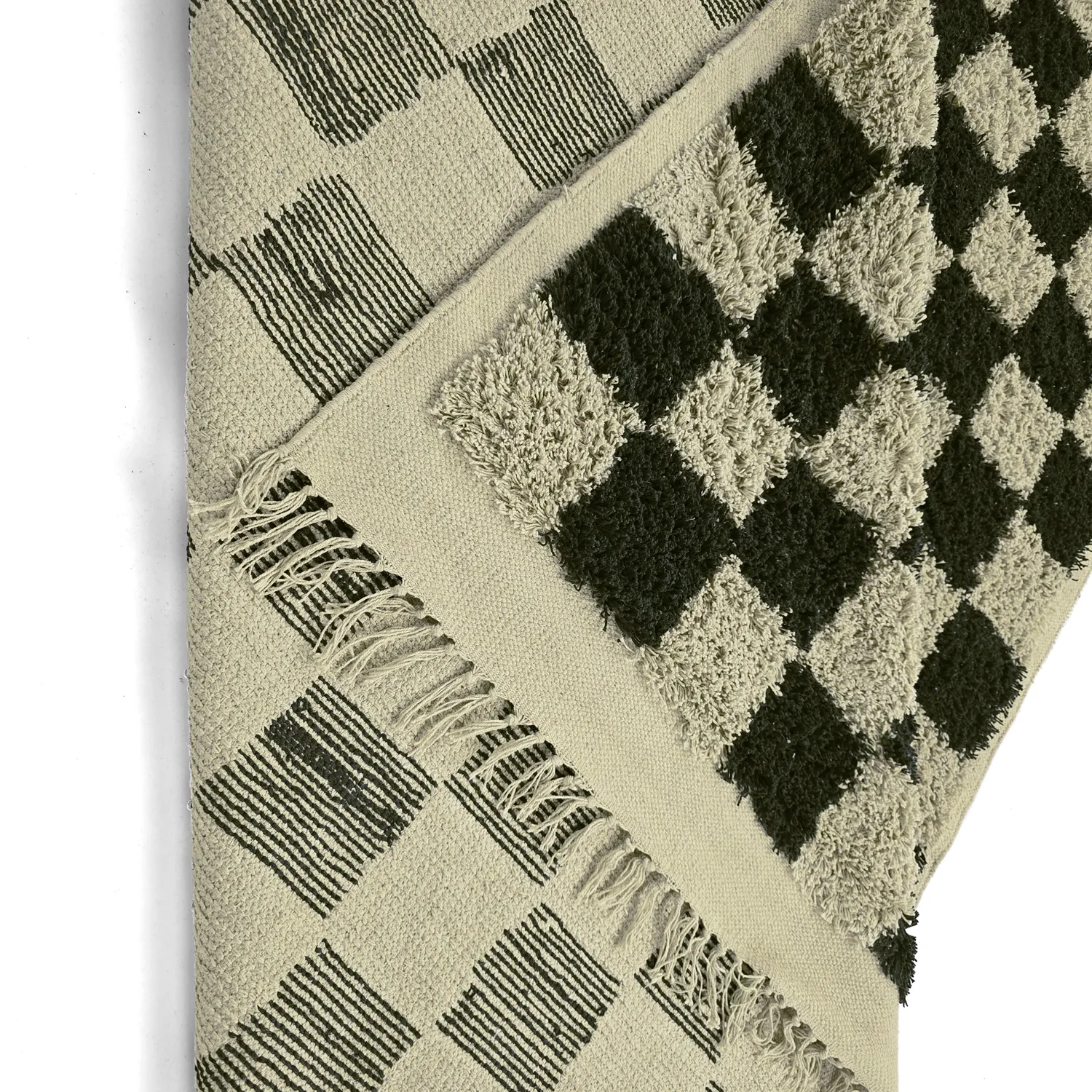 Hochflorteppiche - Elsey Natural Cotton Shaggy (schwarz/beige)
