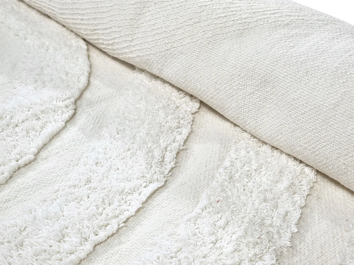 Runde Teppiche - Everly Natural Cotton Shaggy (offwhite)