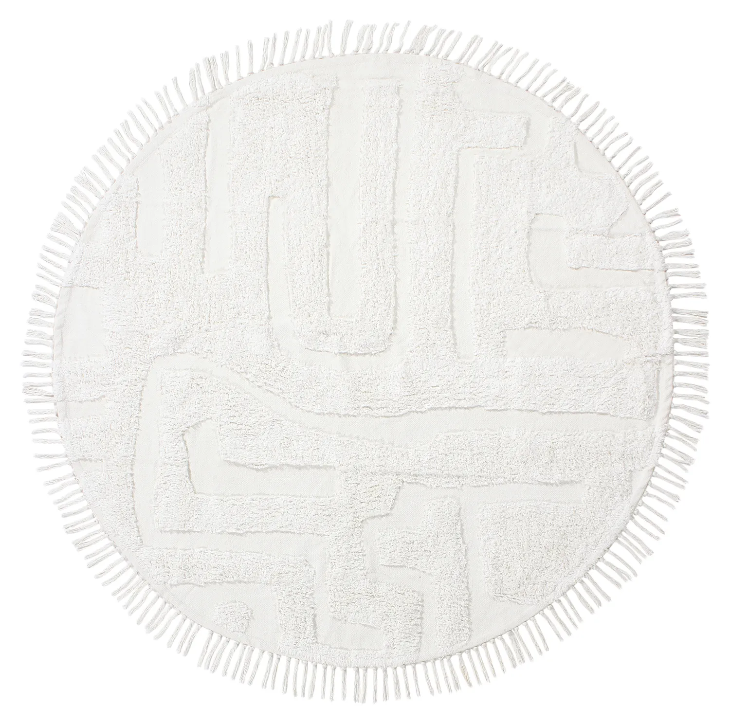 Runde Teppiche - Fallon Natural Cotton Shaggy (offwhite)