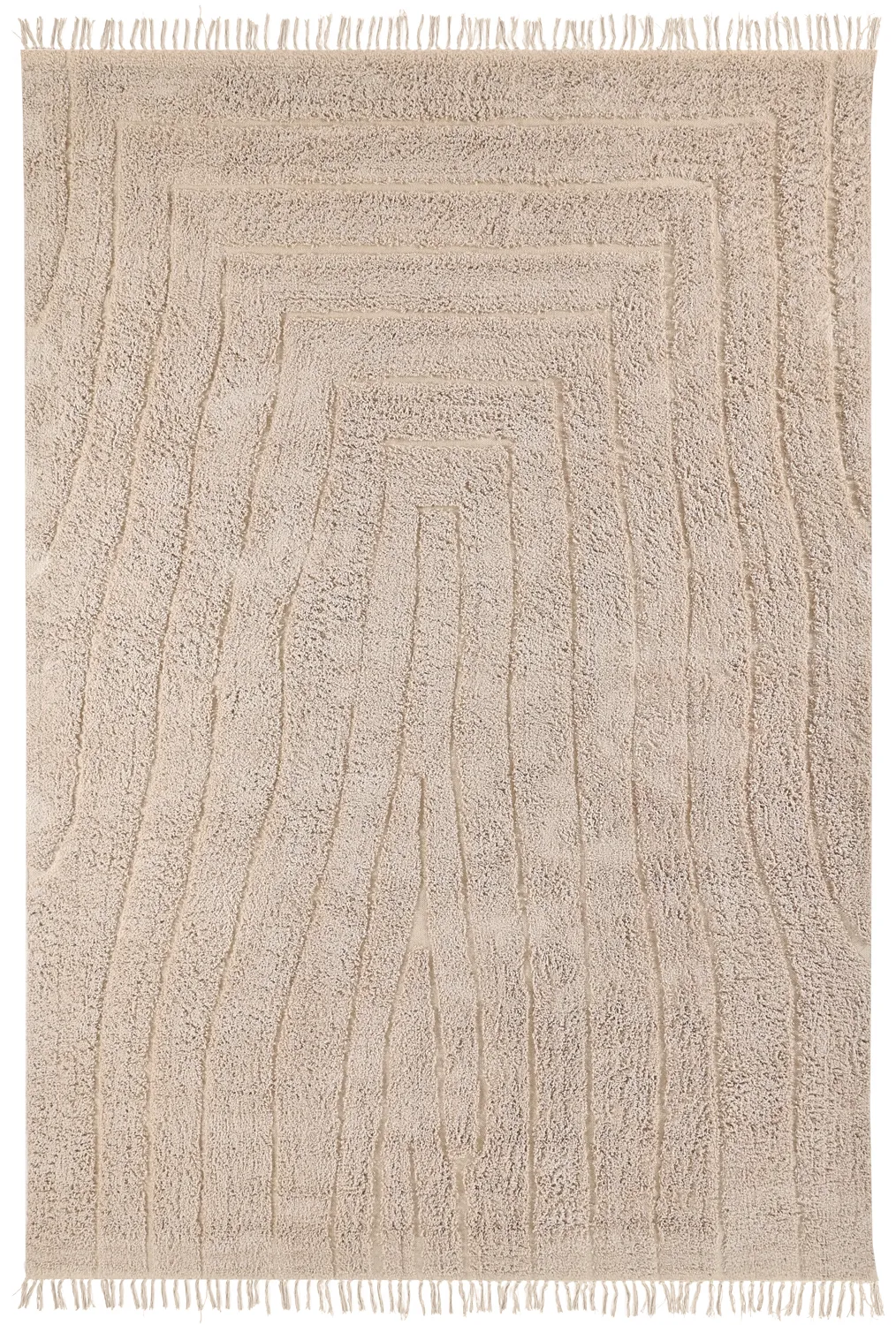 Hochflorteppiche - Farley Natural Cotton Shaggy (beige)