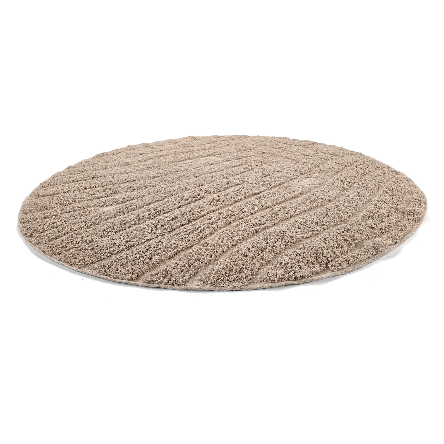 Runde Teppiche - Farley Natural Cotton Shaggy (beige)